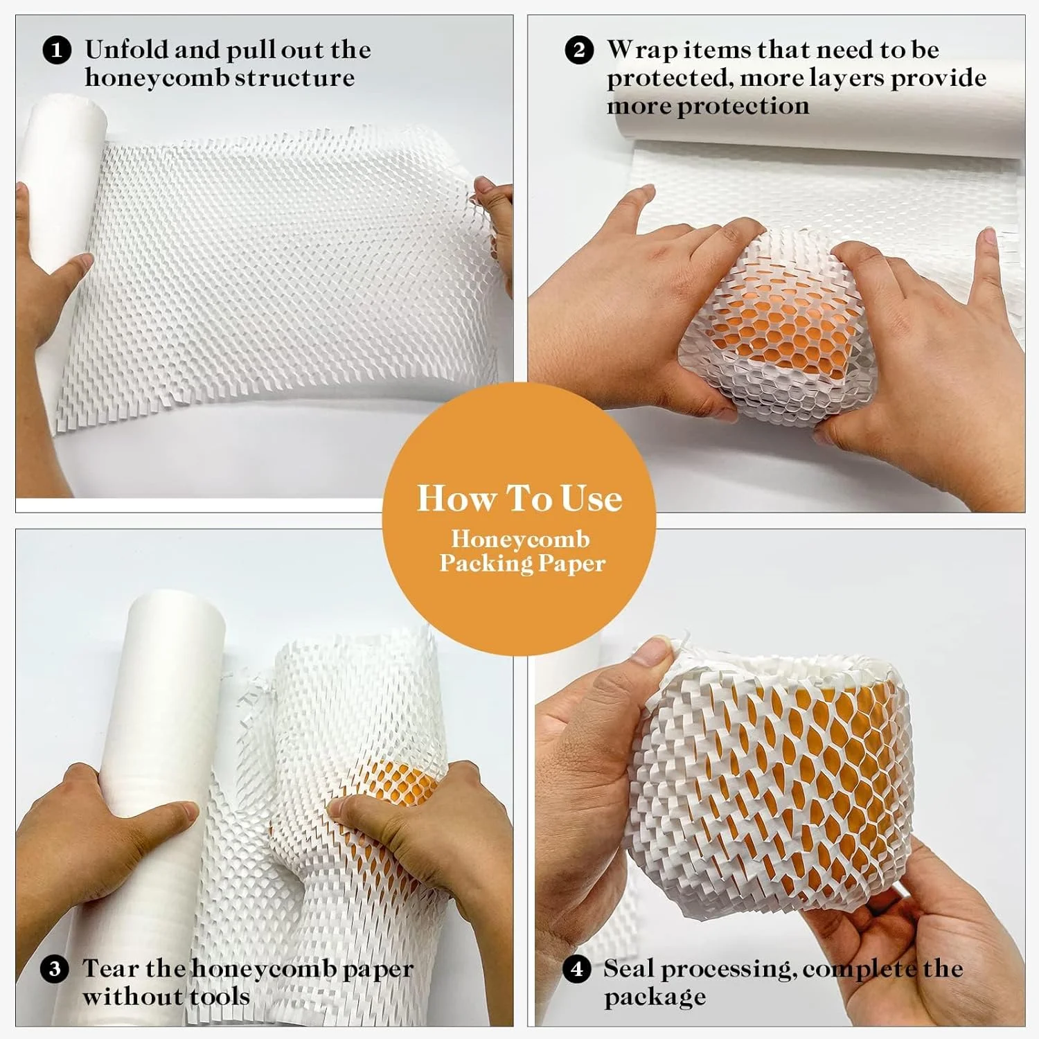 رول کاغذ بستهبندی لانه زنبوری ELECDON 15 اینچ × 131 اینچ - جایگزین نوآورانه و سازگار با محیط زیست برای بستهبندی اقلام شکستنی - مواد بستهبندی محافظ قابل بازیافت و صرفهجویی در فضا (سفید) رول کاغذ بستهبندی لانه زنبوری ELECDON 15 اینچ × 131 اینچ - جایگزین نوآورانه و سازگار با محیط زیست برای بستهبندی اقلام شکستنی - مواد بستهبندی محافظ قابل بازیافت و صرفهجویی در فضا (سفید)