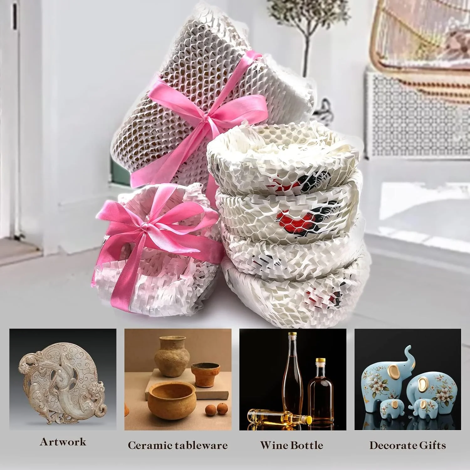 رول کاغذ بستهبندی لانه زنبوری ELECDON 15 اینچ × 131 اینچ - جایگزین نوآورانه و سازگار با محیط زیست برای بستهبندی اقلام شکستنی - مواد بستهبندی محافظ قابل بازیافت و صرفهجویی در فضا (سفید) رول کاغذ بستهبندی لانه زنبوری ELECDON 15 اینچ × 131 اینچ - جایگزین نوآورانه و سازگار با محیط زیست برای بستهبندی اقلام شکستنی - مواد بستهبندی محافظ قابل بازیافت و صرفهجویی در فضا (سفید)