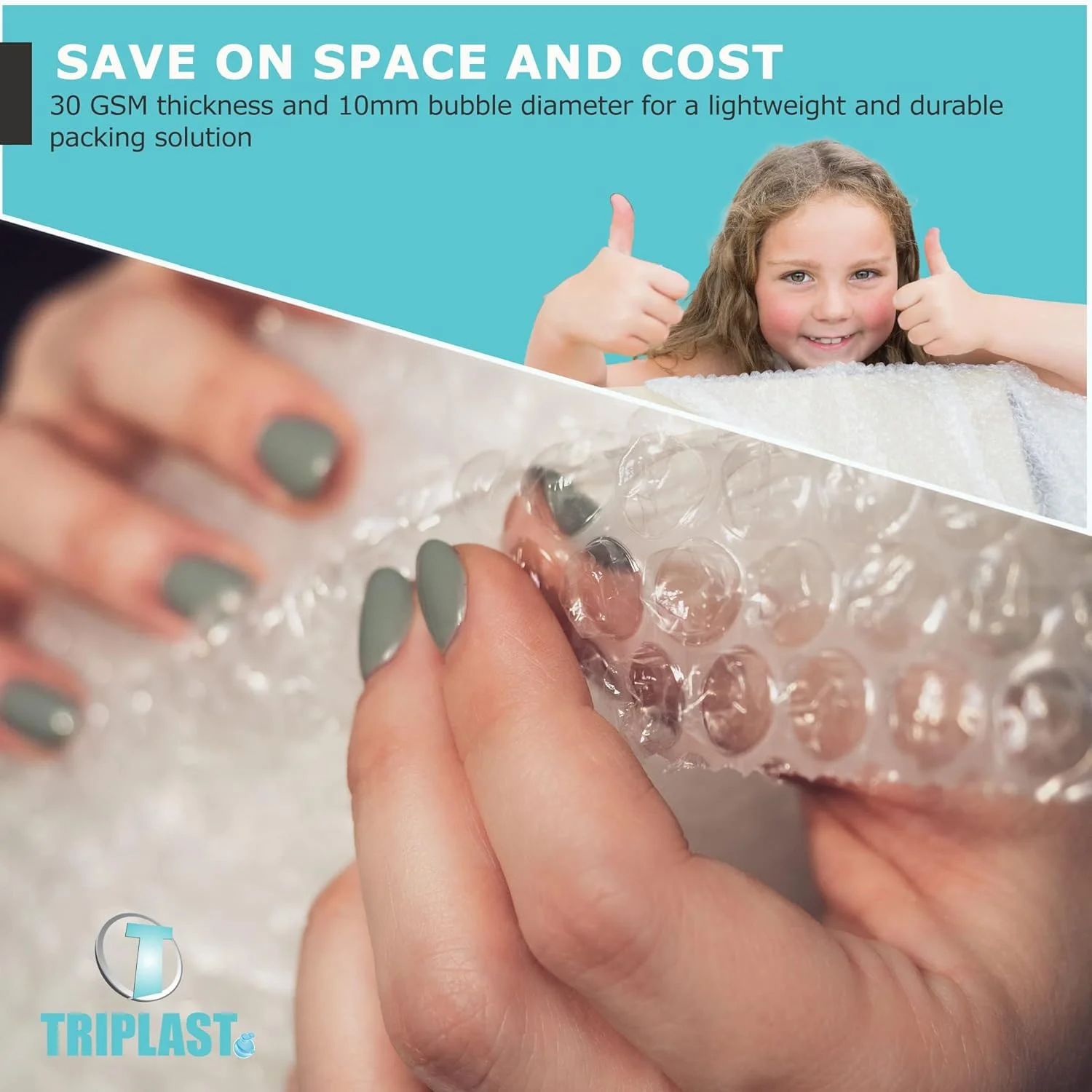 رول نایلون حبابدار Triplast (500mm x 50m) - نایلون حبابدار ضربه گیر برای اسباب کشی منزل، بسته بندی اقلام شکستنی و بسته بندی محافظ برای حمل و نقل و نگهداری رول نایلون حبابدار Triplast (500mm x 50m) - نایلون حبابدار ضربه گیر برای اسباب کشی منزل، بسته بندی اقلام شکستنی و بسته بندی محافظ برای حمل و نقل و نگهداری