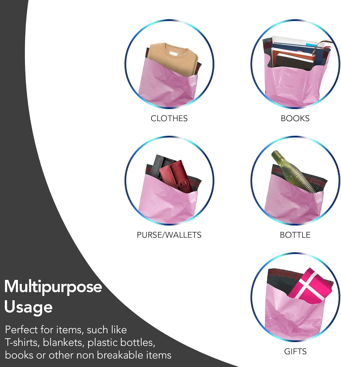 100 عدد پاکت پستی پلی اتیلن صورتی مخلوط در 4 سایز مختلف، 25 عدد از هر سایز، از خیلی کوچک تا بزرگ iSOUL، بسته بندی پستی، ارسال و پست بسته ها 100 عدد پاکت پستی پلی اتیلن صورتی مخلوط در 4 سایز مختلف، 25 عدد از هر سایز، از خیلی کوچک تا بزرگ iSOUL، بسته بندی پستی، ارسال و پست بسته ها