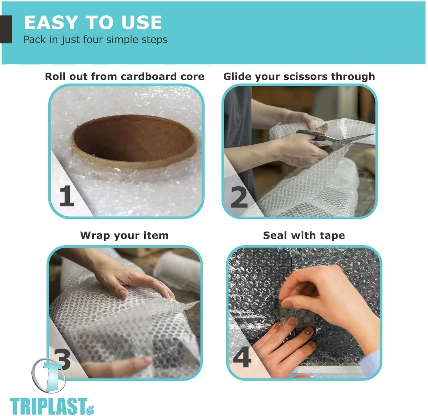 رول نایلون حبابدار Triplast (500mm x 50m) - نایلون حبابدار ضربه گیر برای اسباب کشی منزل، بسته بندی اقلام شکستنی و بسته بندی محافظ برای حمل و نقل و نگهداری رول نایلون حبابدار Triplast (500mm x 50m) - نایلون حبابدار ضربه گیر برای اسباب کشی منزل، بسته بندی اقلام شکستنی و بسته بندی محافظ برای حمل و نقل و نگهداری