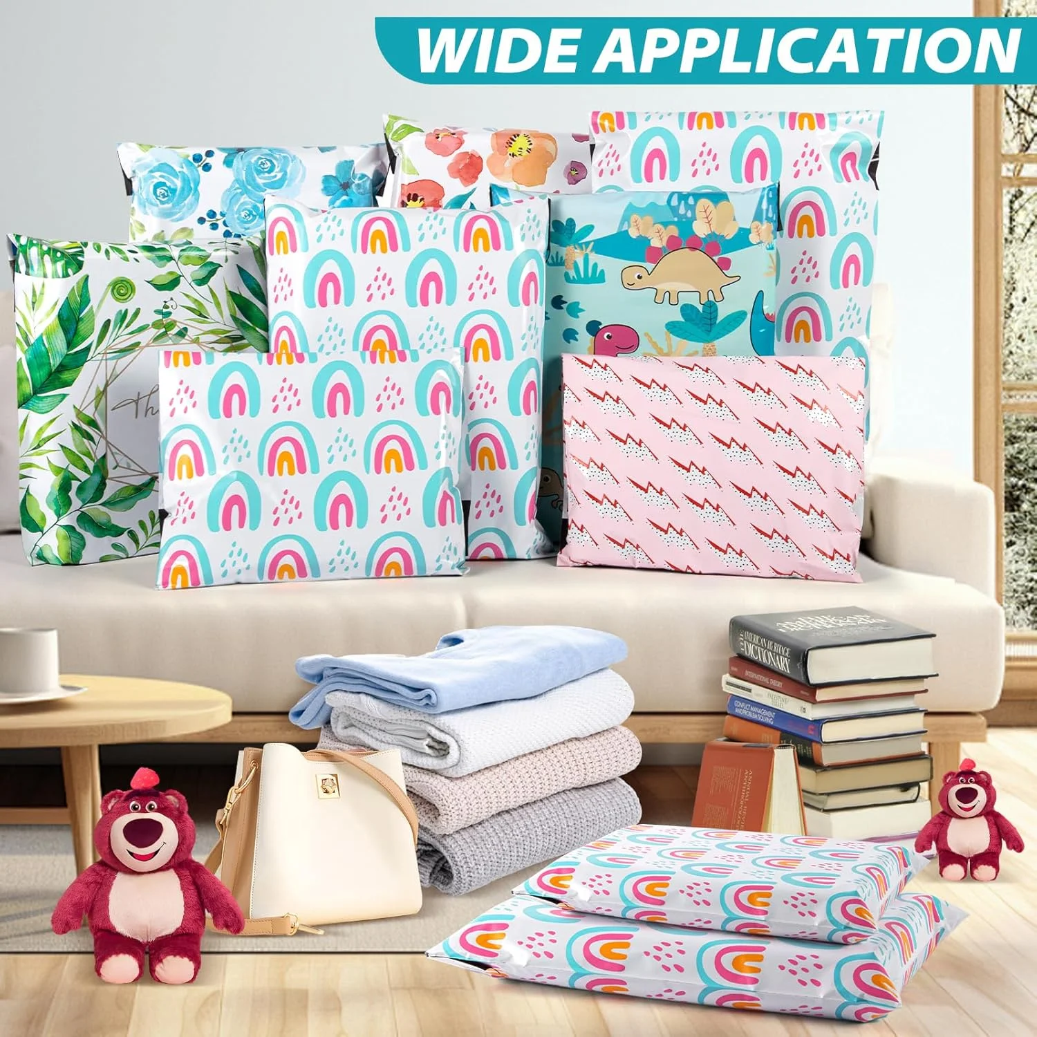 پاکت پستی پلی اتیلن عودودیانزی 10x13، بسته 50 عددی، کیسه های پستی خود چسب، کیسه های پلی اتیلن، کیسه های بسته بندی برای کسب و کارهای کوچک و لباس - رنگین کمانی پاکت پستی پلی اتیلن عودودیانزی 10x13، بسته 50 عددی، کیسه های پستی خود چسب، کیسه های پلی اتیلن، کیسه های بسته بندی برای کسب و کارهای کوچک و لباس - رنگین کمانی