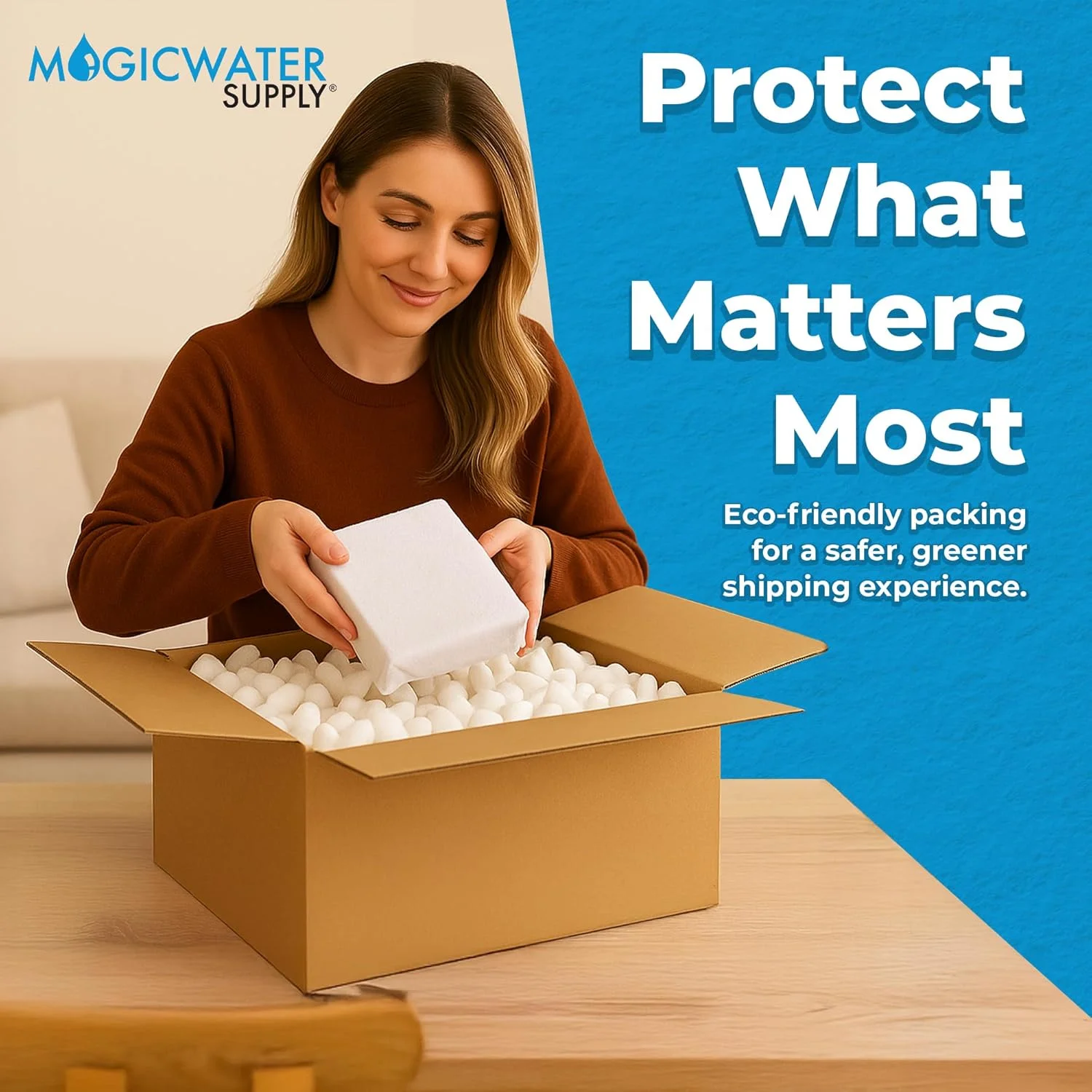 فوم بسته بندی MagicWater برای حمل و نقل - 1 فوت مکعب - لوله زیستی بازیافتی کمپوست پذیر و زیست تخریب پذیر - پرکننده فضای خالی - بالشتک برای بسته بندی حمل و نقل - بدون گرد و غبار و مقاوم در برابر سایش - غیر استایروفوم فوم بسته بندی MagicWater برای حمل و نقل - 1 فوت مکعب - لوله زیستی بازیافتی کمپوست پذیر و زیست تخریب پذیر - پرکننده فضای خالی - بالشتک برای بسته بندی حمل و نقل - بدون گرد و غبار و مقاوم در برابر سایش - غیر استایروفوم