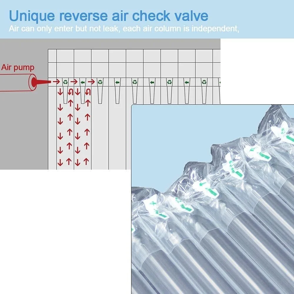 THE WHITE SHOP بالشتک هوا بادی ستونی برای بسته بندی و جابجایی سنگین، محافظ بطری شراب حباب بزرگ، لوازم حمل و نقل شکستنی با پمپ رایگان