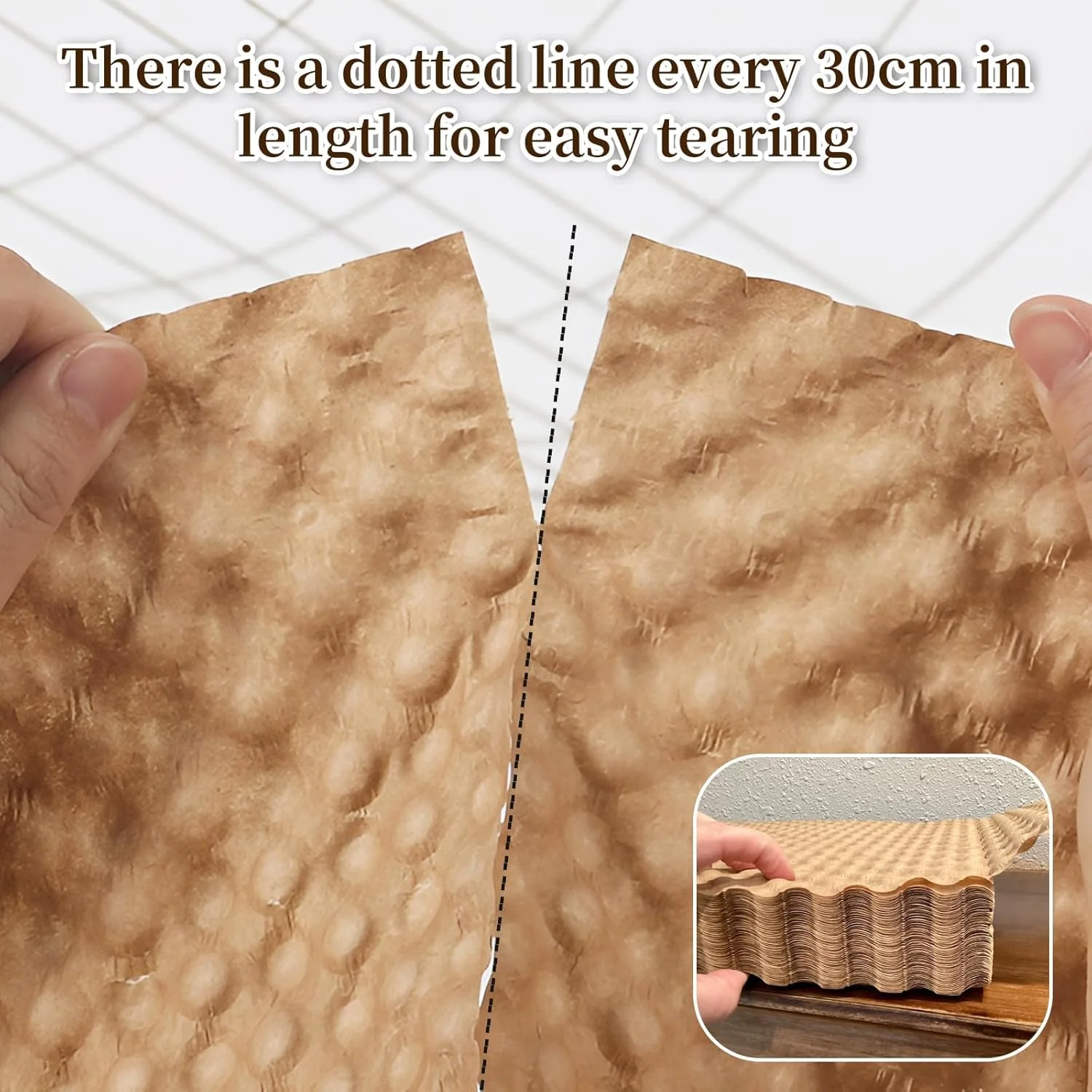 Shinok کاغذ حباب دار محافظ بسته بندی سازگار با محیط زیست، لوازم بسته بندی برای اسباب کشی، حمل و نقل و نگهداری اقلام ظریف، پرکننده جعبه های اسباب کشی، جایگزین حباب پلاستیکی (14.5 متر)