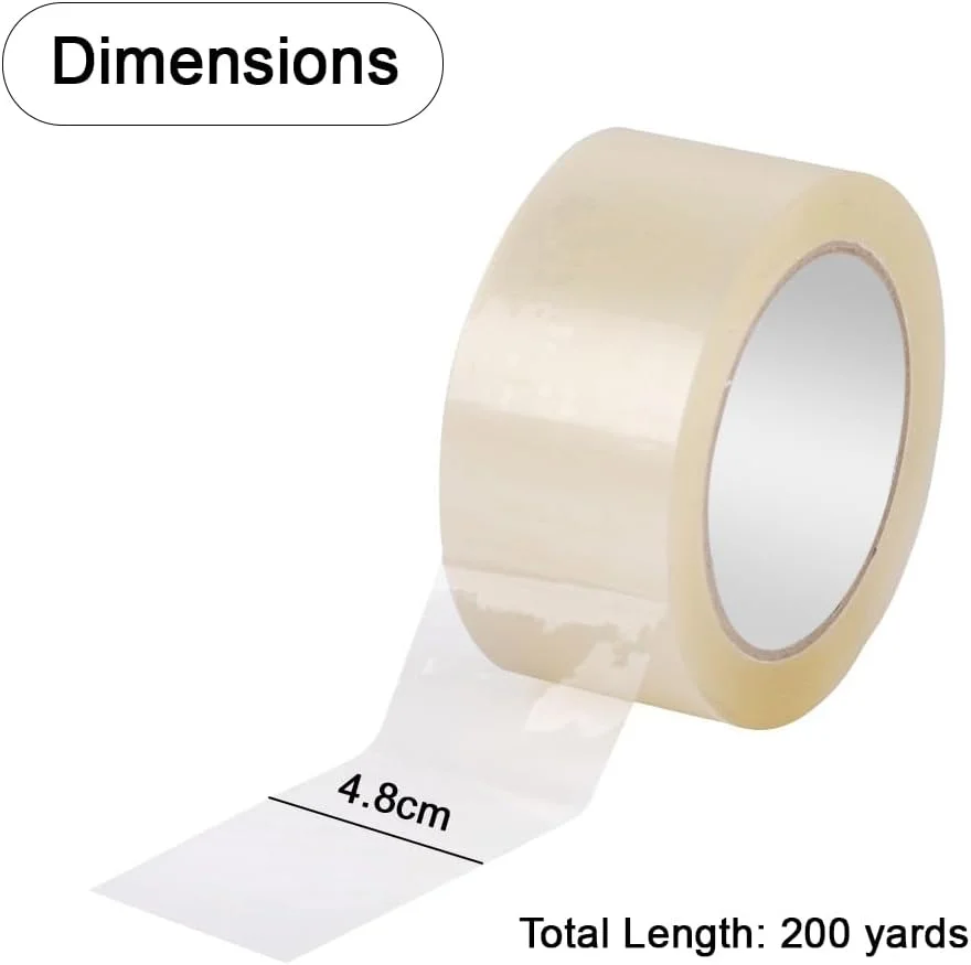 نوار بسته بندی هگزار گکو، مقاوم برای حمل و نقل، اسباب کشی، انبارداری، رول های چسب نواری 48 میلی متری قوی، لوازم اداری نوار بسته بندی (1 عدد، شفاف، 200 یارد)