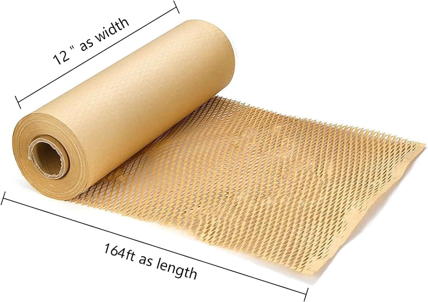 کاغذ بسته بندی لانه زنبوری Defsedar، 38 سانتی متر * 5 متر، جایگزین کاغذ بسته بندی به جای پلاستیک حباب دار برای جابجایی و حمل و نقل - رول محافظ بسته بندی سازگار با محیط زیست