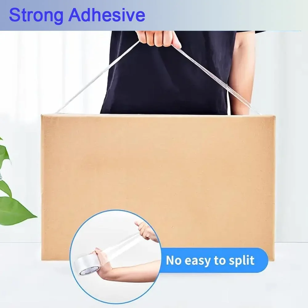 نوار بسته بندی هگزار گکو، مقاوم برای حمل و نقل، اسباب کشی، انبارداری، رول های چسب نواری 48 میلی متری قوی، لوازم اداری نوار بسته بندی (1 عدد، شفاف، 200 یارد)