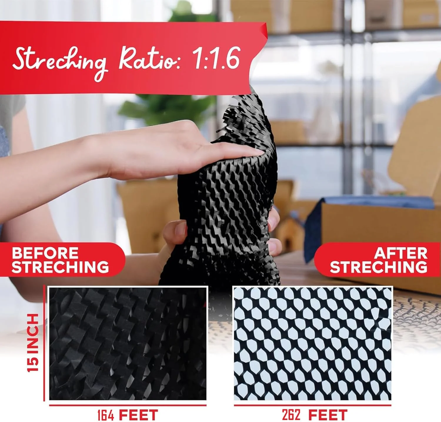 کاغذ بسته بندی لانه زنبوری ANTOLE، 38 سانتی متر × 50 متر، جایگزین کاغذ بسته بندی حباب دار برای بسته بندی حمل و نقل، بسته بندی حباب دار قابل بازیافت (مشکی 38CM*50M) کاغذ بسته بندی لانه زنبوری ANTOLE، 38 سانتی متر × 50 متر، جایگزین کاغذ بسته بندی حباب دار برای بسته بندی حمل و نقل، بسته بندی حباب دار قابل بازیافت (مشکی 38CM*50M)