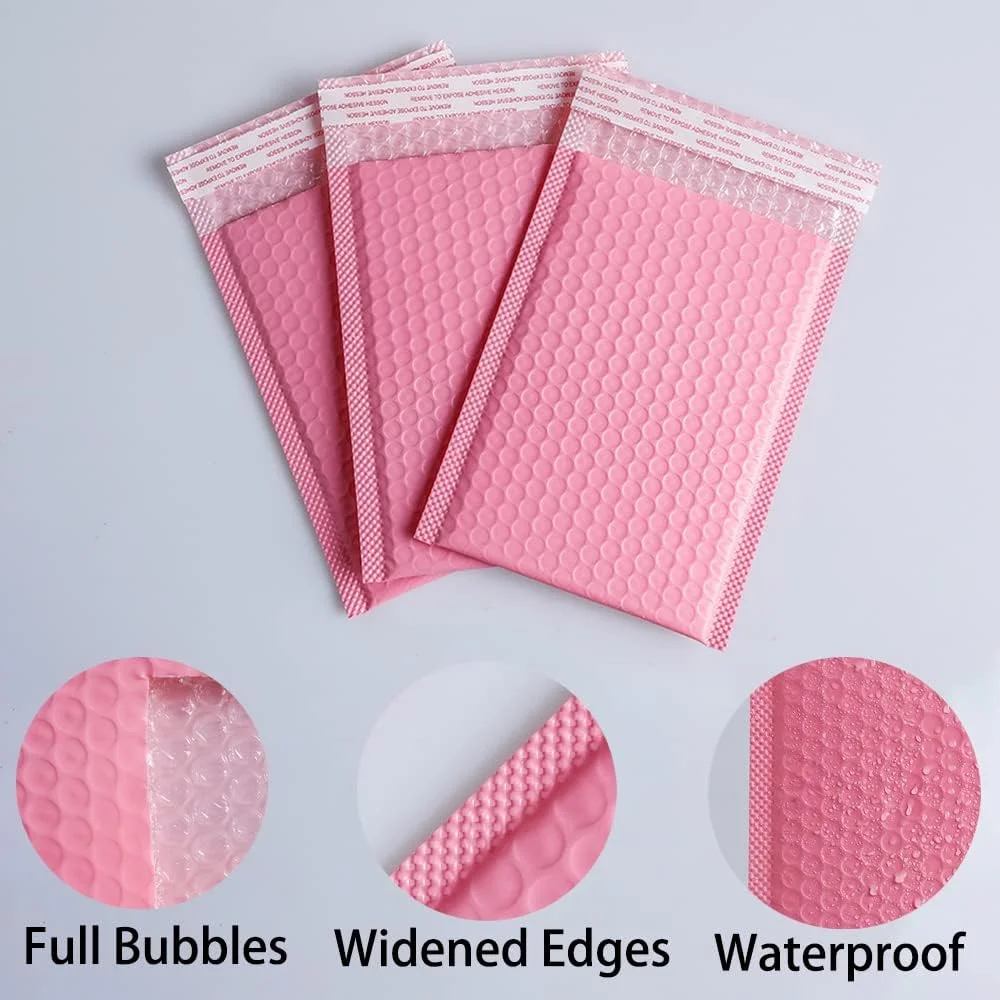 کیسه های حباب دار KASTWAVE، 50 عدد پاکت پستی حباب دار خود چسب فیلم کو اکسترود شده، کیسه بسته بندی ضد استاتیک برای حمل و نقل، نگهداری و جابجایی (صورتی 15 * 20+4 سانتی متر) کیسه های حباب دار KASTWAVE، 50 عدد پاکت پستی حباب دار خود چسب فیلم کو اکسترود شده، کیسه بسته بندی ضد استاتیک برای حمل و نقل، نگهداری و جابجایی (صورتی 15 * 20+4 سانتی متر)