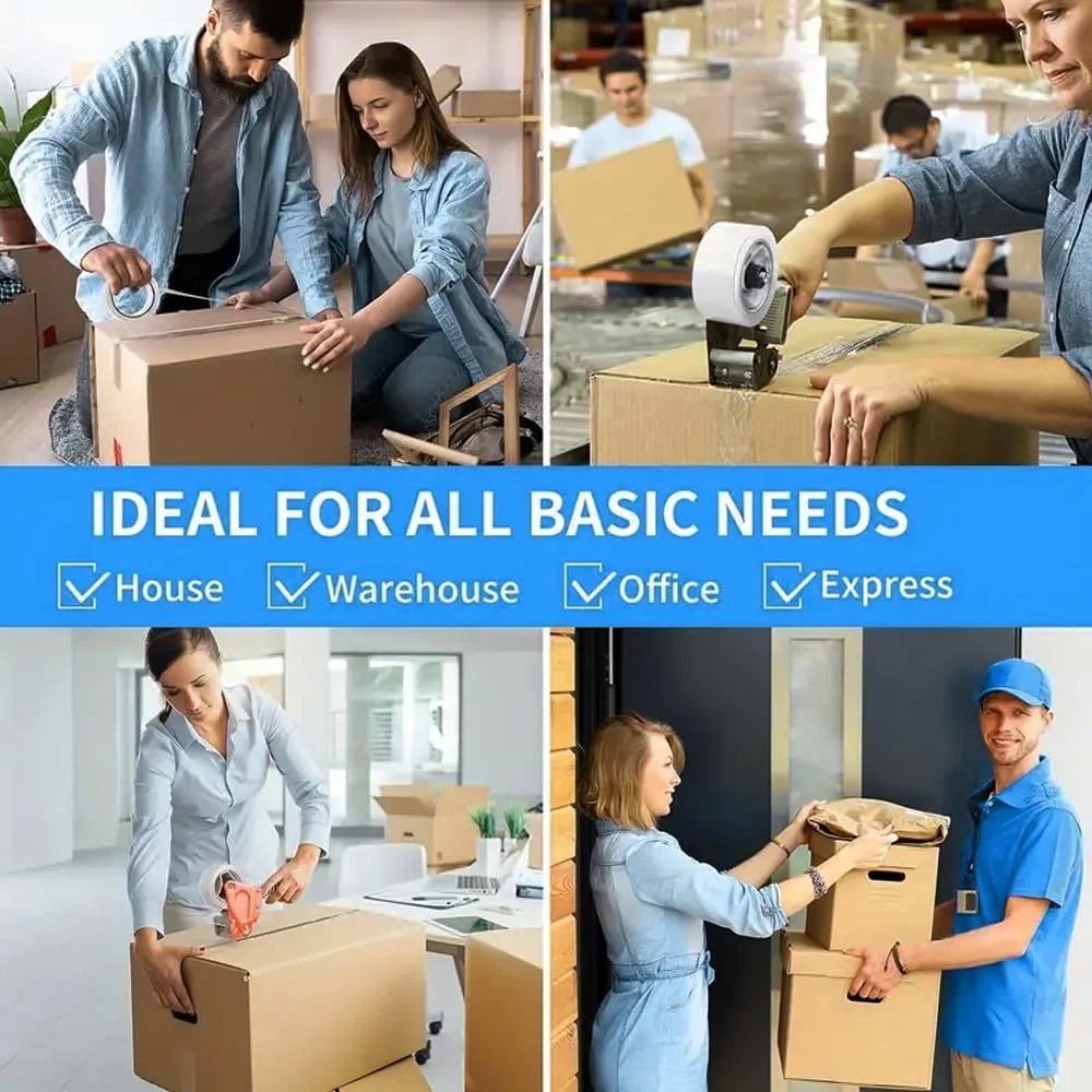 نوار بسته بندی هگزار گکو، مقاوم برای حمل و نقل، اسباب کشی، انبارداری، رول های چسب نواری 48 میلی متری قوی، لوازم اداری نوار بسته بندی (1 عدد، شفاف، 200 یارد)