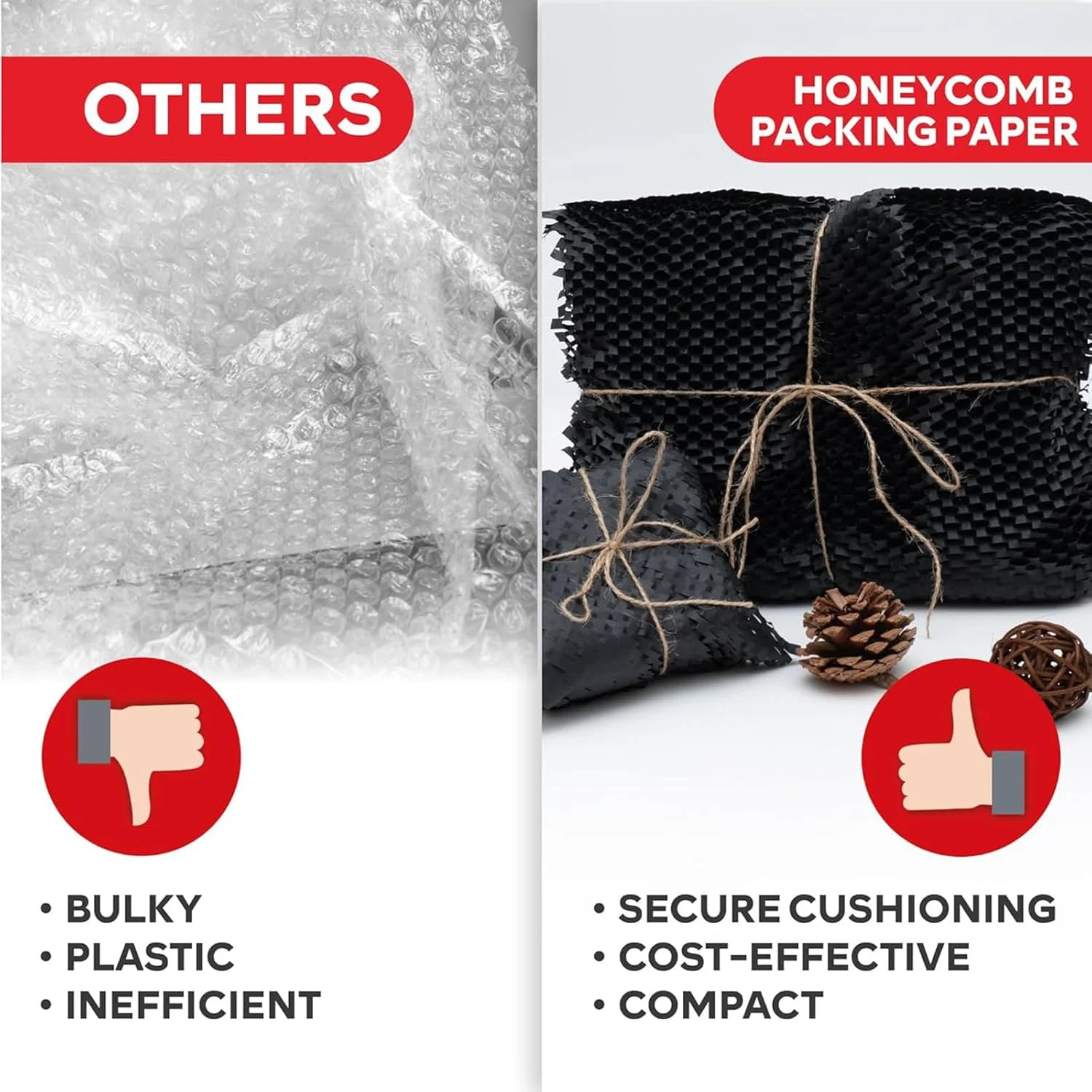 کاغذ بسته بندی لانه زنبوری ANTOLE، 38 سانتی متر × 50 متر، جایگزین کاغذ بسته بندی حباب دار برای بسته بندی حمل و نقل، بسته بندی حباب دار قابل بازیافت (مشکی 38CM*50M) کاغذ بسته بندی لانه زنبوری ANTOLE، 38 سانتی متر × 50 متر، جایگزین کاغذ بسته بندی حباب دار برای بسته بندی حمل و نقل، بسته بندی حباب دار قابل بازیافت (مشکی 38CM*50M)