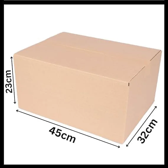 بسته 5 عددی جعبه های مقوایی اسباب کشی Duchic™، ظرفیت 10 کیلوگرم، 45x32x23 سانتی متر، کارتن قهوه ای برای بسته بندی، حمل و نقل و نگهداری به همراه نوار بسته بندی شفاف، نوار چسب شفاف، برای بستن جعبه های پستی، [1 حلقه]