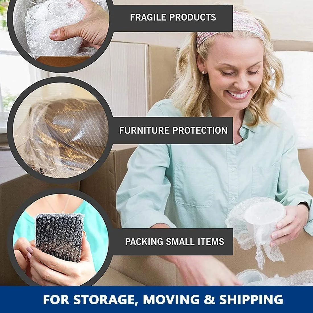 ال فخامه نایلون حبابدار (75 سانتی متر عرض x 10 متر طول) همراه با نوار FRAGILE، ضخیم تر، بادوام و مقاوم در برابر رطوبت، رول نایلون حبابدار بسته بندی آسان برای بسته بندی، حمل و نقل و نگهداری روان ال فخامه نایلون حبابدار (75 سانتی متر عرض x 10 متر طول) همراه با نوار FRAGILE، ضخیم تر، بادوام و مقاوم در برابر رطوبت، رول نایلون حبابدار بسته بندی آسان برای بسته بندی، حمل و نقل و نگهداری روان