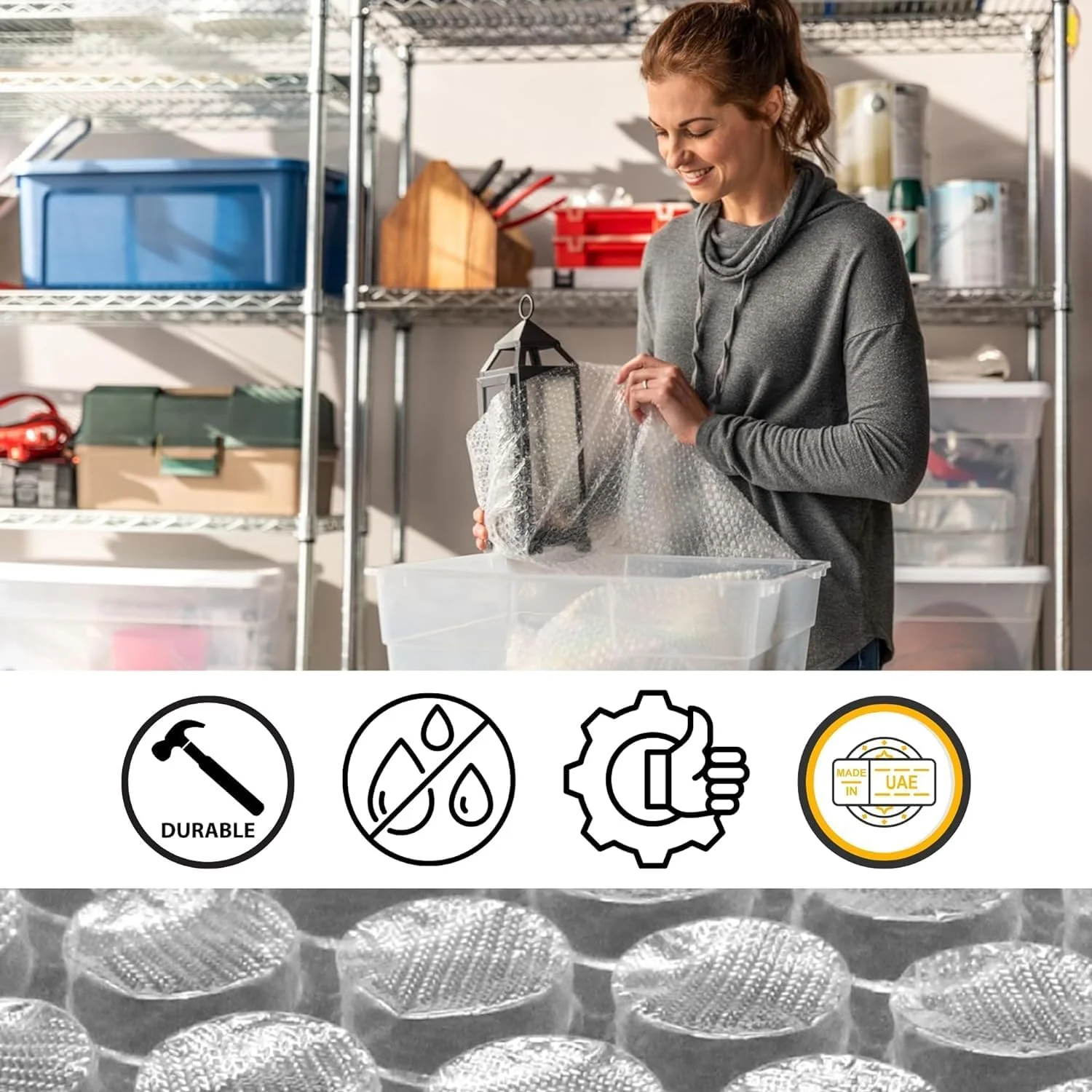 ال فخامه نایلون حبابدار (75 سانتی متر عرض x 10 متر طول) همراه با نوار FRAGILE، ضخیم تر، بادوام و مقاوم در برابر رطوبت، رول نایلون حبابدار بسته بندی آسان برای بسته بندی، حمل و نقل و نگهداری روان ال فخامه نایلون حبابدار (75 سانتی متر عرض x 10 متر طول) همراه با نوار FRAGILE، ضخیم تر، بادوام و مقاوم در برابر رطوبت، رول نایلون حبابدار بسته بندی آسان برای بسته بندی، حمل و نقل و نگهداری روان