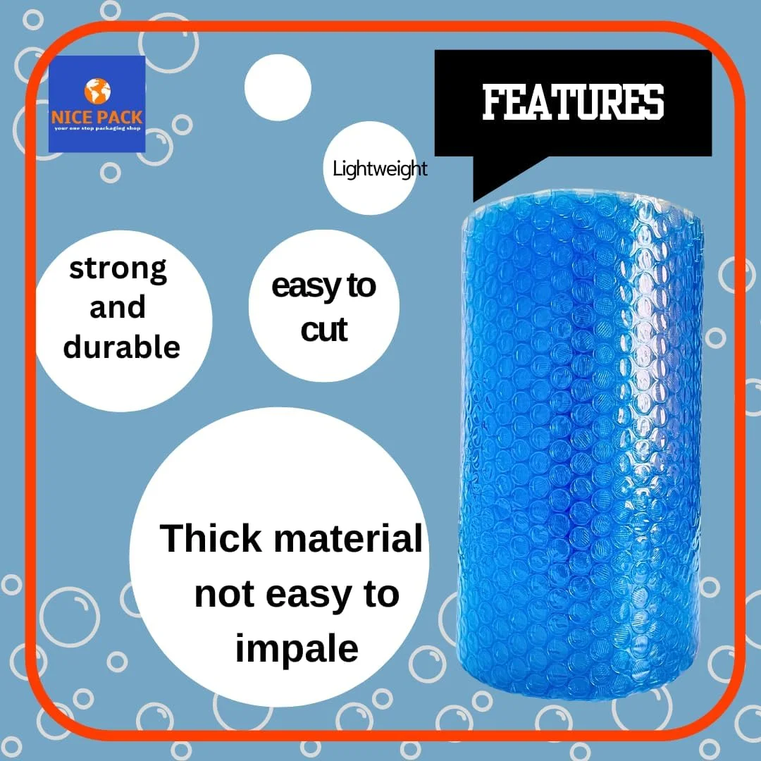 رول نایلون حبابدار آبی Nice Pack، رول حبابدار برای بسته بندی، رول حبابدار آبی ضربه گیر هوا، برای بسته بندی اقلام شکستنی، حمل و نقل، ارسال پستی، بسته بندی و لوازم اسباب کشی (30 سانتی متر در 5 متر) رول نایلون حبابدار آبی Nice Pack، رول حبابدار برای بسته بندی، رول حبابدار آبی ضربه گیر هوا، برای بسته بندی اقلام شکستنی، حمل و نقل، ارسال پستی، بسته بندی و لوازم اسباب کشی (30 سانتی متر در 5 متر)