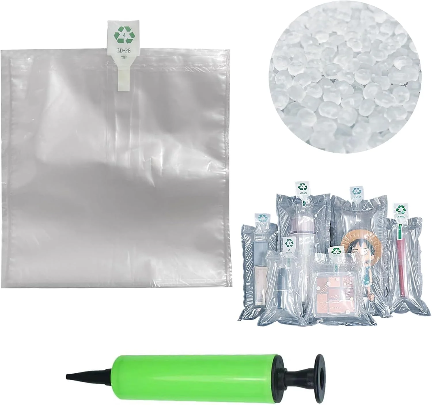 کیسه های هوا بسته بندی OULIGET، کیسه های محافظ بسته بندی بادی هوا، کیسه های فوم محافظ حباب دار، کیسه فوم بالشتکی برای جابجایی، 8x8 اینچ، 50 عدد