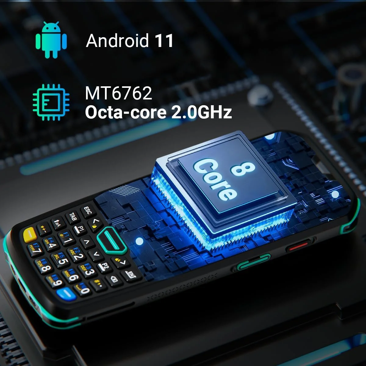 PDA اسکنر بارکد اندروید 11 Tera: موتور اسکن HS7، دارای 26 کلید، مقاوم IP67، حافظه 4+64 گیگابایت، باتری 5100 میلی آمپر ساعت، شارژ سریع QC 3.0، صفحه نمایش لمسی 4 اینچی، ترمینال موبایل برای اسکنر انبار P400