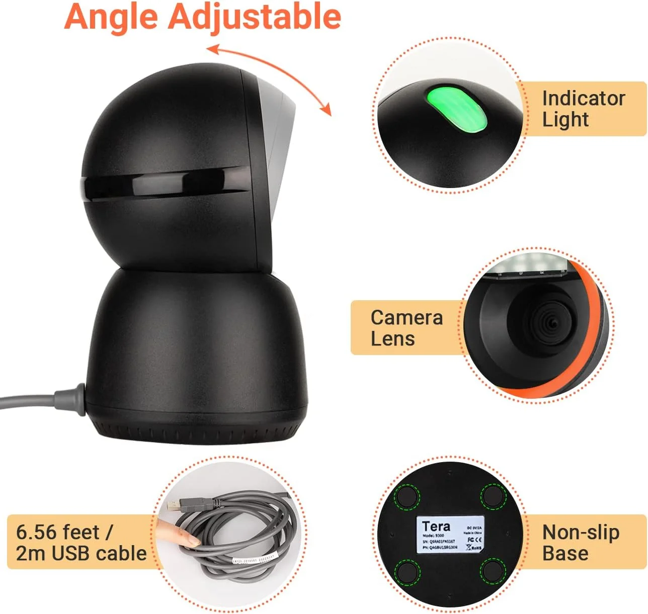 اسکنر بارکد رومیزی دو بعدی QR Tera با قابلیت اتصال مغناطیسی (قابل اتصال و پایدار) پلتفرم بارکد خوان سیمی USB بدون نیاز به دست برای سیستم POS، سوپرمارکت، فروشگاه خرده فروشی، انبار، پرداخت صفحه نمایش مدل 9300 اسکنر بارکد رومیزی دو بعدی QR Tera با قابلیت اتصال مغناطیسی (قابل اتصال و پایدار) پلتفرم بارکد خوان سیمی USB بدون نیاز به دست برای سیستم POS، سوپرمارکت، فروشگاه خرده فروشی، انبار، پرداخت صفحه نمایش مدل 9300