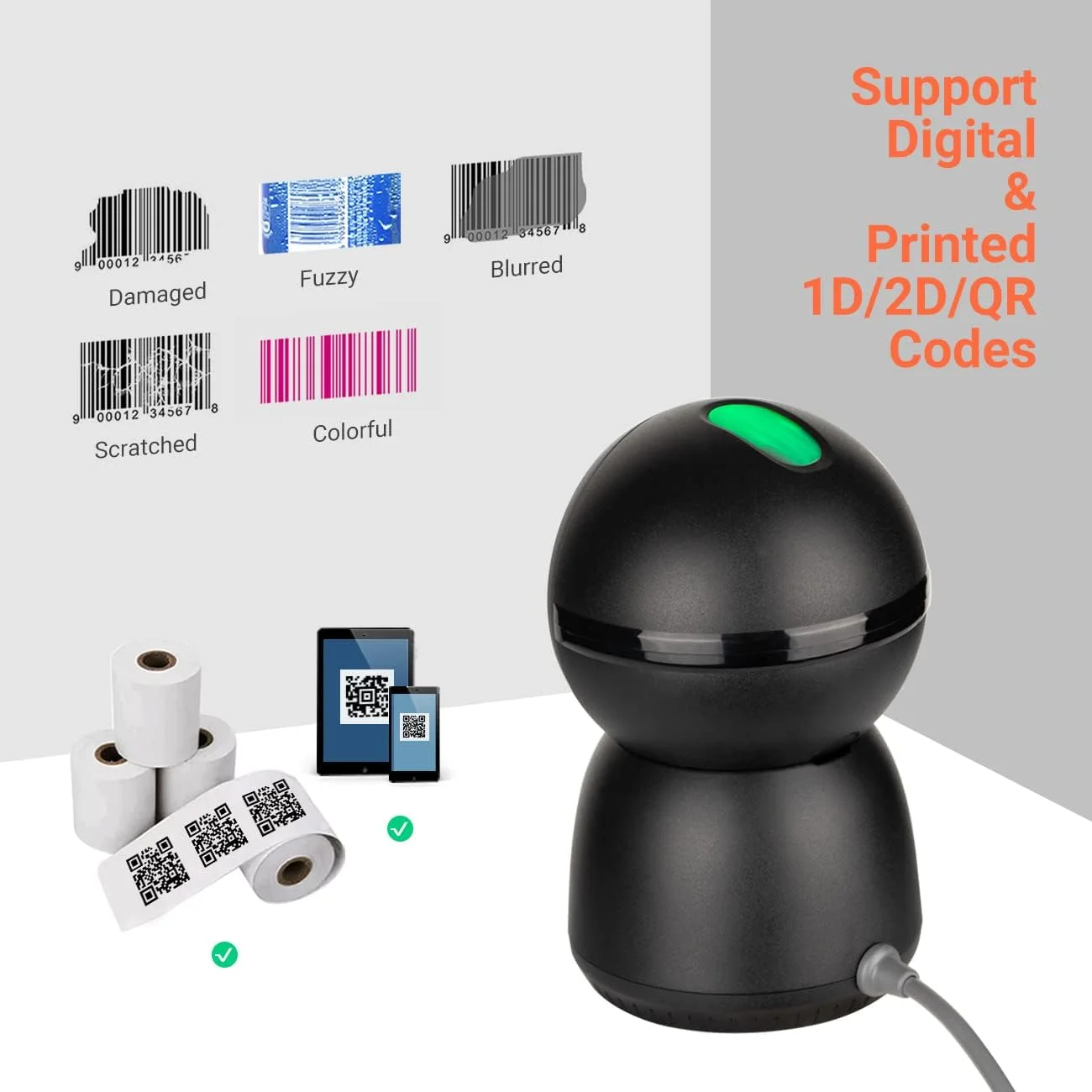 اسکنر بارکد رومیزی دو بعدی QR Tera با قابلیت اتصال مغناطیسی (قابل اتصال و پایدار) پلتفرم بارکد خوان سیمی USB بدون نیاز به دست برای سیستم POS، سوپرمارکت، فروشگاه خرده فروشی، انبار، پرداخت صفحه نمایش مدل 9300 اسکنر بارکد رومیزی دو بعدی QR Tera با قابلیت اتصال مغناطیسی (قابل اتصال و پایدار) پلتفرم بارکد خوان سیمی USB بدون نیاز به دست برای سیستم POS، سوپرمارکت، فروشگاه خرده فروشی، انبار، پرداخت صفحه نمایش مدل 9300