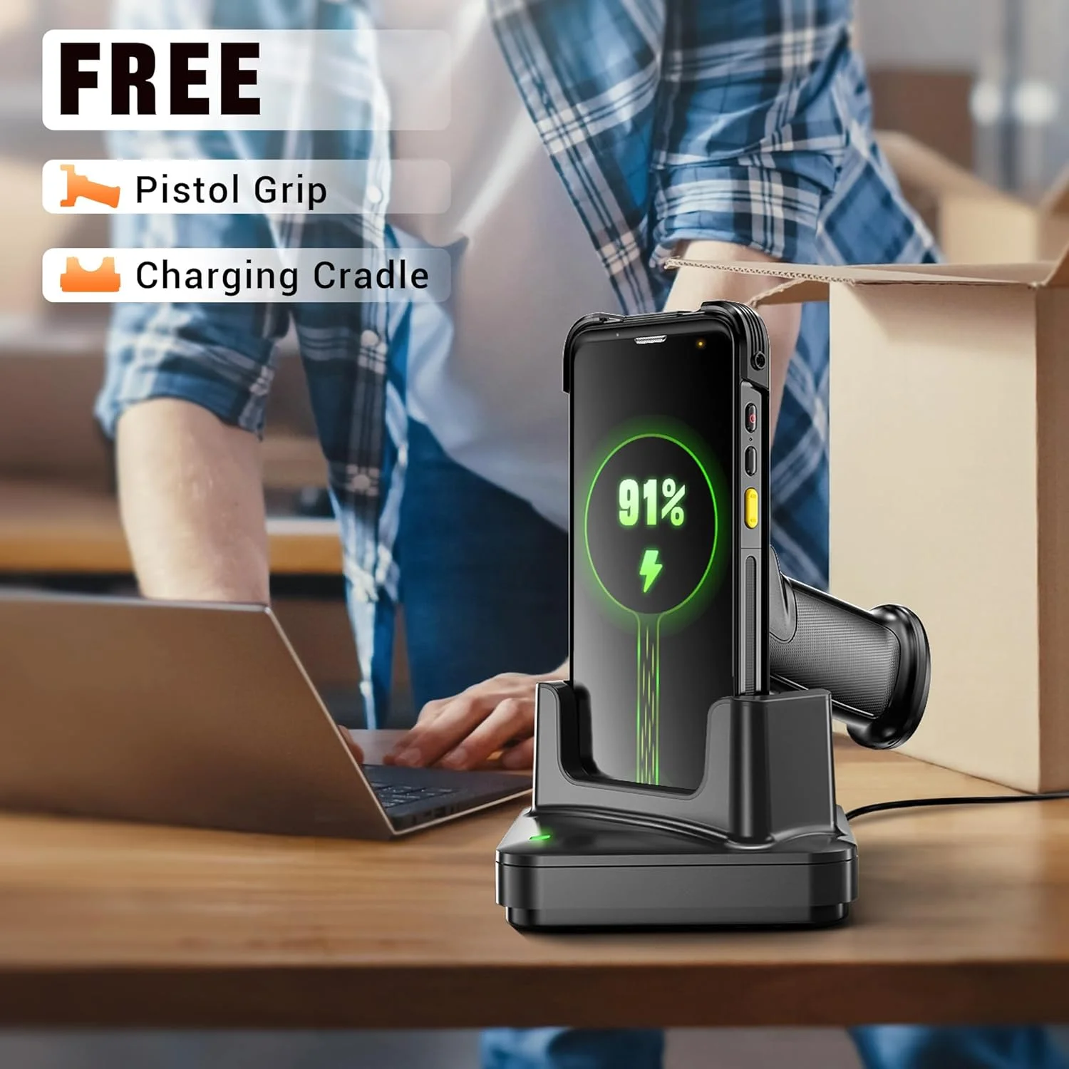 اسکنر بارکد Tera Android 13 با دسته تپانچه ای، پایه شارژ، Wi-Fi 6 ارتقا یافته، پردازنده Qualcomm، اسکنر Zebra، ترمینال داده PDA، صفحه لمسی 5.5 اینچی، IP65 مقاوم، 4G GPS BT برای مدیریت WMS مدل P166GC اسکنر بارکد Tera Android 13 با دسته تپانچه ای، پایه شارژ، Wi-Fi 6 ارتقا یافته، پردازنده Qualcomm، اسکنر Zebra، ترمینال داده PDA، صفحه لمسی 5.5 اینچی، IP65 مقاوم، 4G GPS BT برای مدیریت WMS مدل P166GC