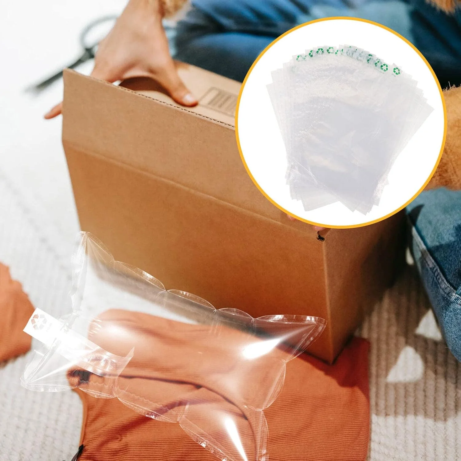 کیسه های بسته بندی شفاف 30 عددی، کیسه حباب هوا، بالشتک های هوا، رول فیلم بالشتک هوا، کیسه های بسته بندی مسدود کننده برای بسته بندی حمل و نقل 20x30 سانتی متر