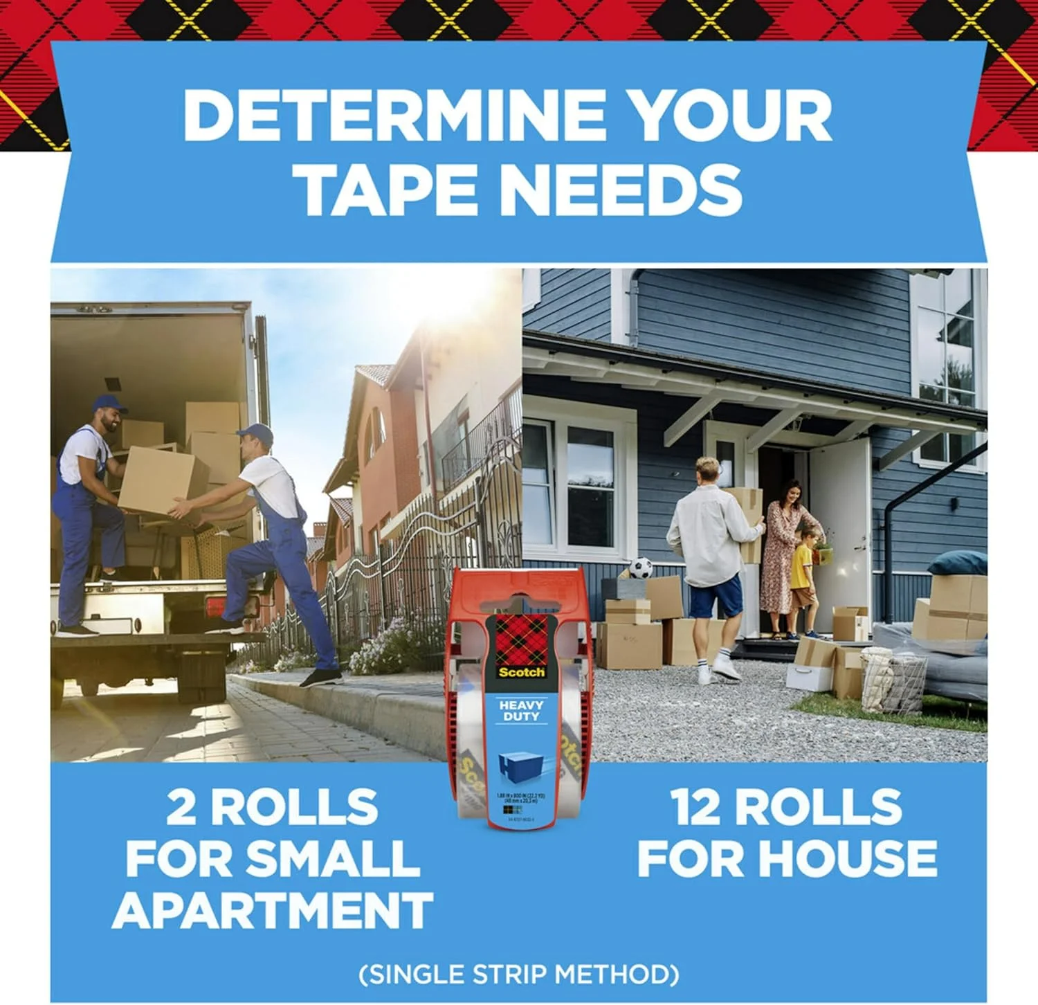 نوار بسته بندی اسکاچ Heavy Duty برای حمل و نقل و اسباب کشی، شفاف، لوازم بسته بندی و اسباب کشی، 48 میلی متر × 25.3 متر، 1 رول نوار با پخش کننده نوار بسته بندی اسکاچ Heavy Duty برای حمل و نقل و اسباب کشی، شفاف، لوازم بسته بندی و اسباب کشی، 48 میلی متر × 25.3 متر، 1 رول نوار با پخش کننده