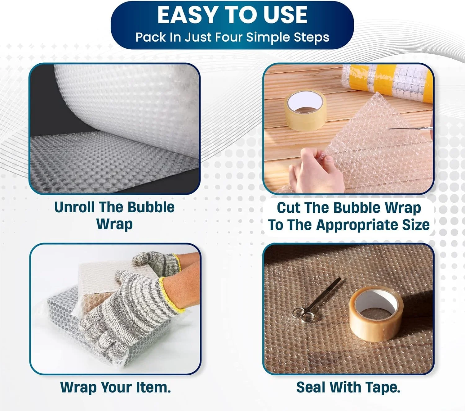 های-کر [بسته 2 عددی] رول پلاستیک حبابدار های-کر 50 سانتی متر در 10 متر، رول حباب بسته بندی، رول بالشتک حباب هوا برای بسته بندی اقلام شکننده، حمل و نقل، پست، بسته بندی و لوازم اسباب کشی