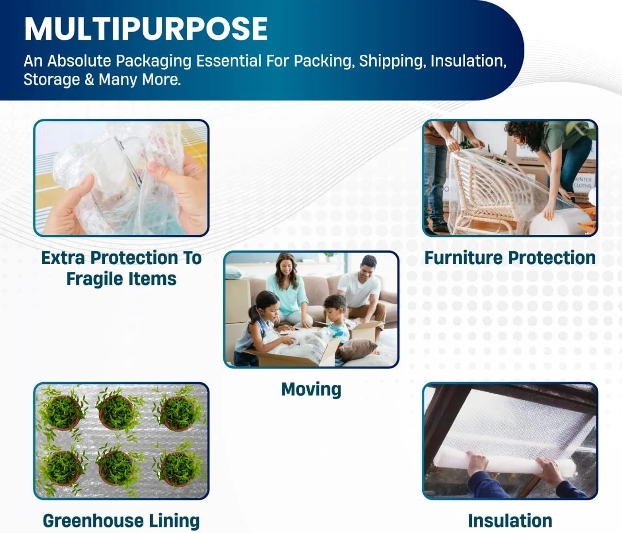 های-کر [بسته 2 عددی] رول پلاستیک حبابدار های-کر 50 سانتی متر در 10 متر، رول حباب بسته بندی، رول بالشتک حباب هوا برای بسته بندی اقلام شکننده، حمل و نقل، پست، بسته بندی و لوازم اسباب کشی