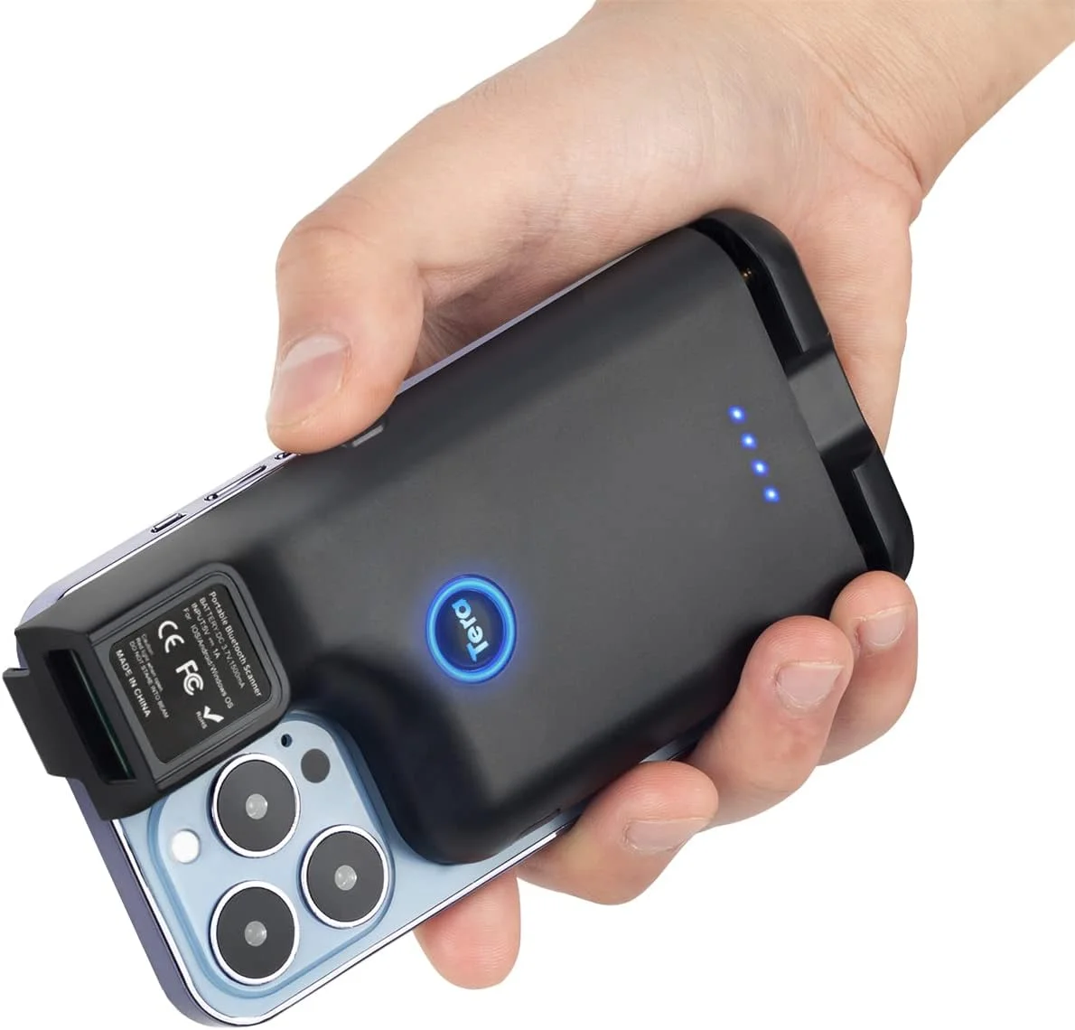 اسکنر بارکد QR کد بی سیم 1D 2D Tera با گیره پشتی قابل حمل 3 در 1 بی سیم 2.4 گیگاهرتز و USB سیمی و بلوتوث سازگار مینی جیبی برای تلفن های هوشمند