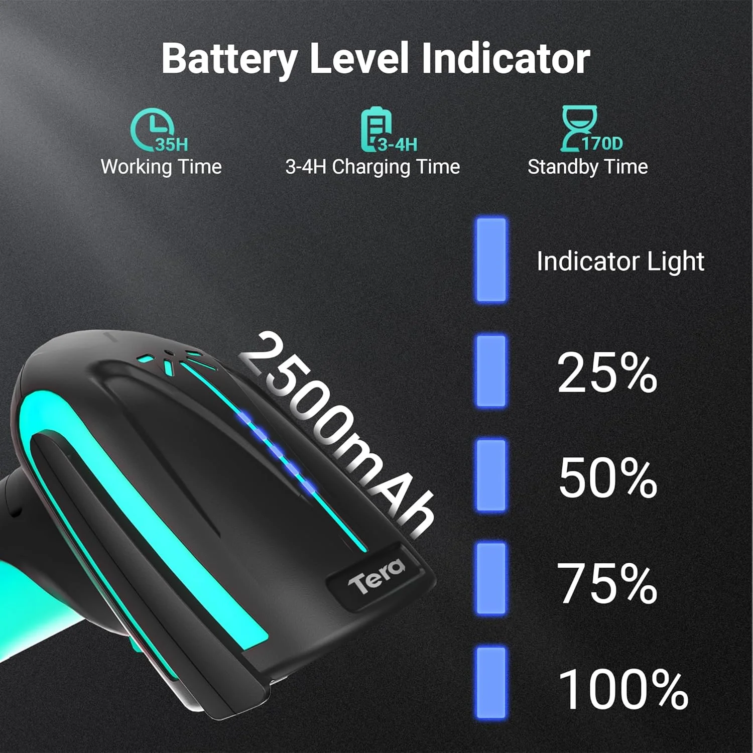 بارکد خوان Tera Pro 3-in-1 با عملکرد فوق العاده، بارکد خوان بی سیم QR 2D 1D بلوتوث بی سیم 2.4G و USB-C سیمی صنعتی 1D، باتری 2500mAh، مقاومت عالی در برابر سقوط به همراه پایه مدل 8100 آبی بارکد خوان Tera Pro 3-in-1 با عملکرد فوق العاده، بارکد خوان بی سیم QR 2D 1D بلوتوث بی سیم 2.4G و USB-C سیمی صنعتی 1D، باتری 2500mAh، مقاومت عالی در برابر سقوط به همراه پایه مدل 8100 آبی