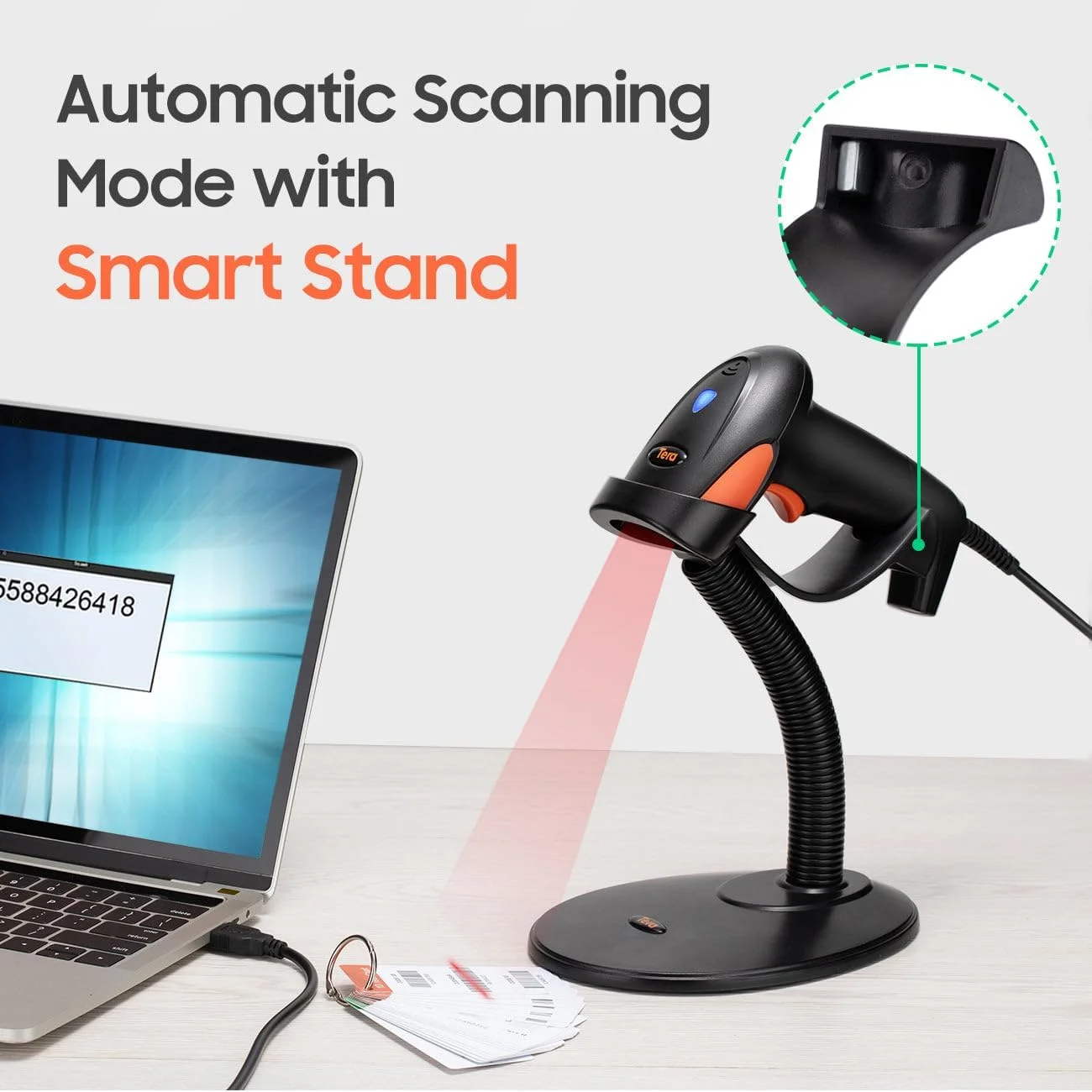 اسکنر بارکد Tera Pro با پایه USB سیمی 1D اسکنر بارکد دستی اسکن لیزری فوق العاده سریع، دقیق و هوشمند برای بارکدهای فوق العاده بلند اسکنر بارکد Tera Pro با پایه USB سیمی 1D اسکنر بارکد دستی اسکن لیزری فوق العاده سریع، دقیق و هوشمند برای بارکدهای فوق العاده بلند