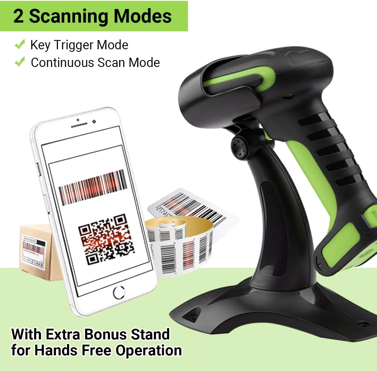 اسکنر بارکد بی سیم صنعتی Tera Pro (عملکرد فوق العاده) 2D QR 1D، بارکد خوان بی سیم 2.4G 2500mAh سازگار با بلوتوث، مقاوم در برابر سقوط برای ویندوز، مک، اندروید، iOS مدل 8100 سبز اسکنر بارکد بی سیم صنعتی Tera Pro (عملکرد فوق العاده) 2D QR 1D، بارکد خوان بی سیم 2.4G 2500mAh سازگار با بلوتوث، مقاوم در برابر سقوط برای ویندوز، مک، اندروید، iOS مدل 8100 سبز