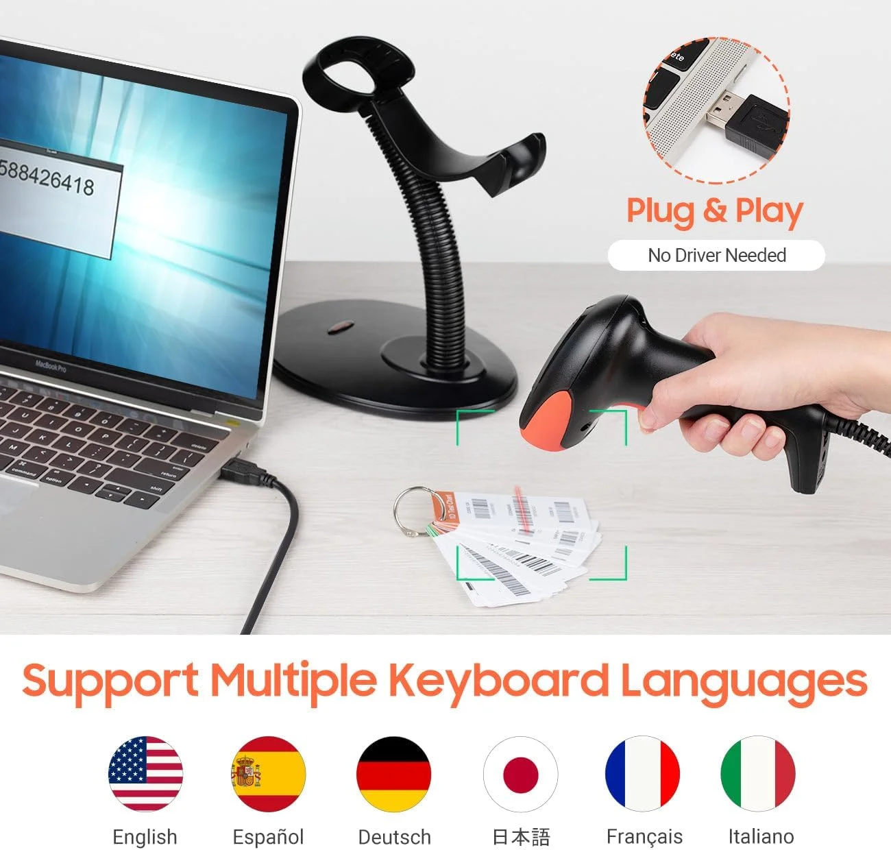 اسکنر بارکد Tera Pro با پایه USB سیمی 1D اسکنر بارکد دستی اسکن لیزری فوق العاده سریع، دقیق و هوشمند برای بارکدهای فوق العاده بلند اسکنر بارکد Tera Pro با پایه USB سیمی 1D اسکنر بارکد دستی اسکن لیزری فوق العاده سریع، دقیق و هوشمند برای بارکدهای فوق العاده بلند