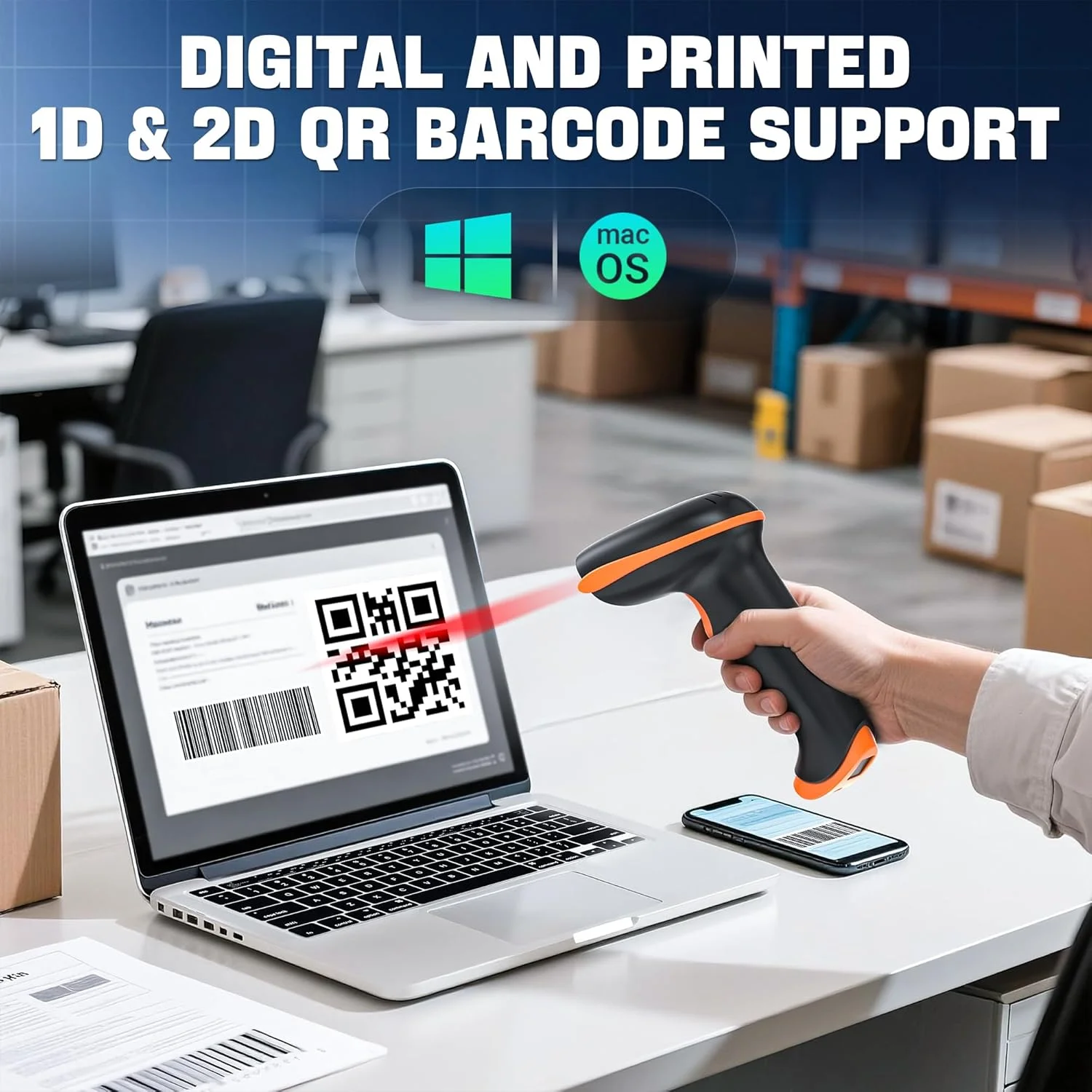 اسکنر بارکد دوبعدی Tera با پایه تاشو قابل تنظیم و پایه شارژ، بارکد خوان QR بی سیم 2.4G و USB 2.0 سیمی قابل نصب روی دیوار با هشدار لرزشی مدل D5100-Fold اسکنر بارکد دوبعدی Tera با پایه تاشو قابل تنظیم و پایه شارژ، بارکد خوان QR بی سیم 2.4G و USB 2.0 سیمی قابل نصب روی دیوار با هشدار لرزشی مدل D5100-Fold