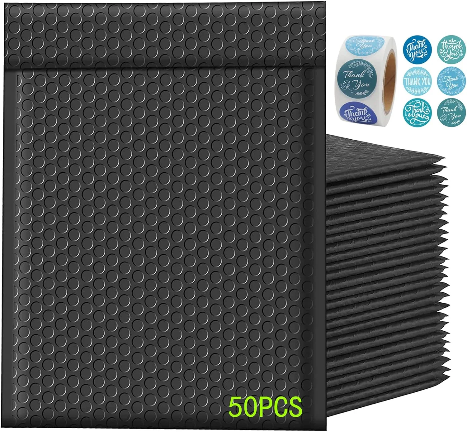 کیسه های حبابدار IS MUHE، بسته 50 عددی برای اسباب کشی، حمل و نقل، ارسال پستی، نگهداری، کیسه های بسته بندی حبابدار 15 * 20+4 (مشکی)