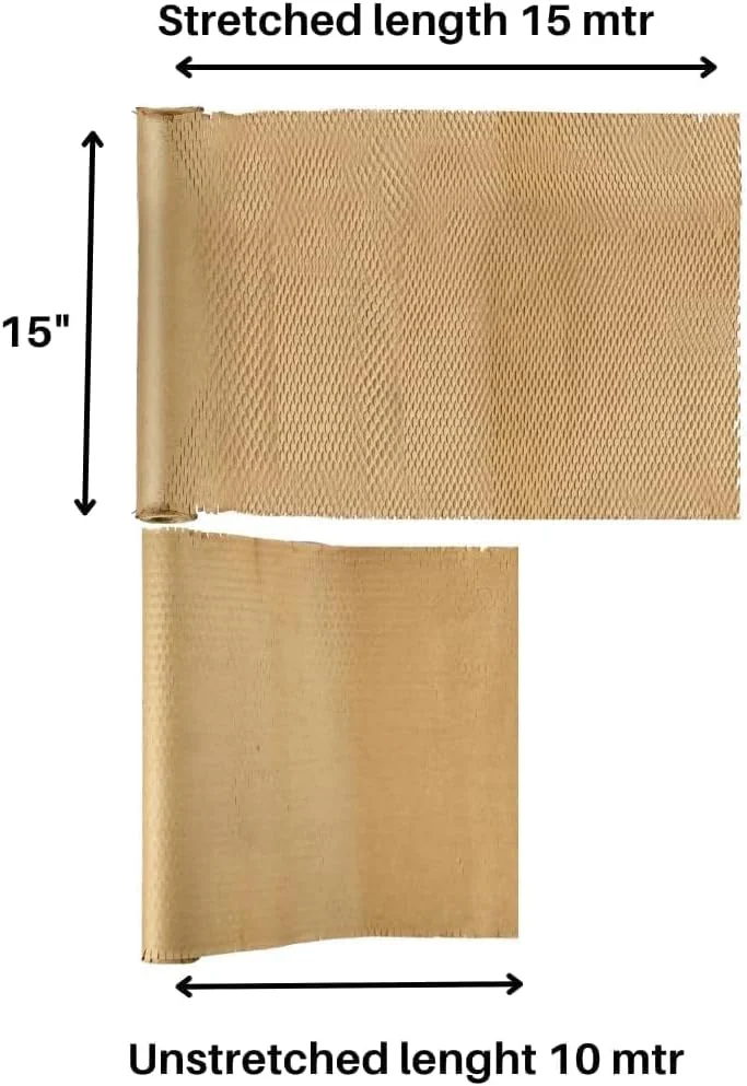 پوشش حبابدار سازگار با محیط زیست | کاغذ لانه زنبوری برای بسته بندی محافظتی با بالشتک | 38 سانتی متر × 10 متر (قابل استفاده 15 متر) | لوازم بسته بندی، اقلام شکستنی، هدایا پوشش حبابدار سازگار با محیط زیست | کاغذ لانه زنبوری برای بسته بندی محافظتی با بالشتک | 38 سانتی متر × 10 متر (قابل استفاده 15 متر) | لوازم بسته بندی، اقلام شکستنی، هدایا