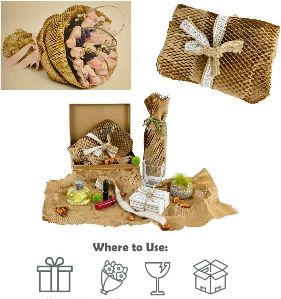 پوشش حبابدار سازگار با محیط زیست | کاغذ لانه زنبوری برای بسته بندی محافظتی با بالشتک | 38 سانتی متر × 10 متر (قابل استفاده 15 متر) | لوازم بسته بندی، اقلام شکستنی، هدایا پوشش حبابدار سازگار با محیط زیست | کاغذ لانه زنبوری برای بسته بندی محافظتی با بالشتک | 38 سانتی متر × 10 متر (قابل استفاده 15 متر) | لوازم بسته بندی، اقلام شکستنی، هدایا