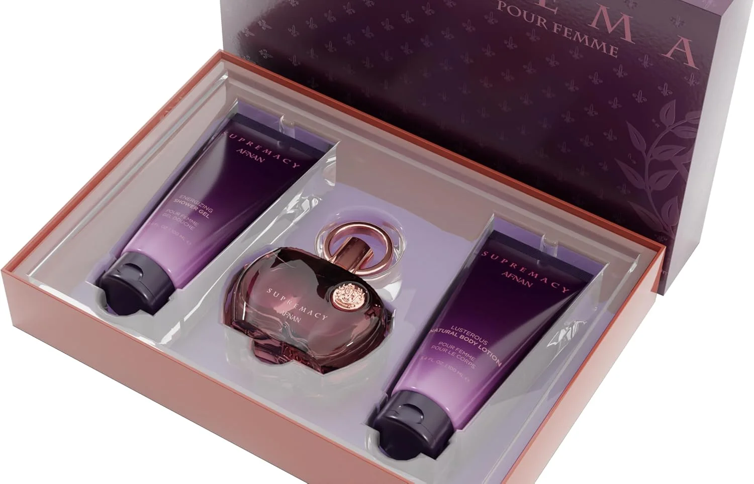 ست هدیه افنان Supremacy Purple ادو پرفیوم 100 میلی لیتر + لوسیون بدن 100 میلی لیتر + ژل دوش 100 میلی لیتر، ست هدیه عطر زنانه ست هدیه افنان Supremacy Purple ادو پرفیوم 100 میلی لیتر + لوسیون بدن 100 میلی لیتر + ژل دوش 100 میلی لیتر، ست هدیه عطر زنانه