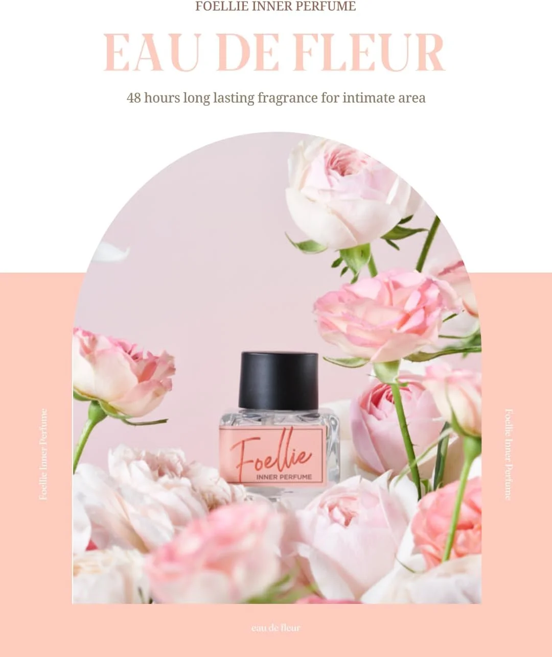 [Foellie] eau de fleur - عطر زیبایی درونی زنانه (مخصوص لباس زیر)، رایحه ای شیرین و گلی، 5 میلی لیتر (0.169 fl oz)