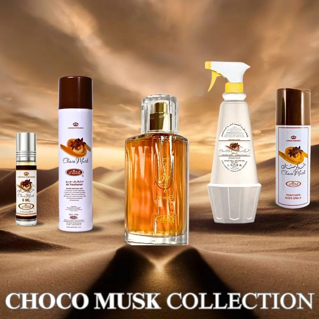 مجموعه 5 عددی عطر شکلات مشک الرحاب (6 میل روغن عطر | ادو پرفیوم - 50 میل | اسپری بدن معطر - 200 میل | خوشبو کننده هوا و خوشبو کننده اتاق) مجموعه 5 عددی عطر شکلات مشک الرحاب (6 میل روغن عطر | ادو پرفیوم - 50 میل | اسپری بدن معطر - 200 میل | خوشبو کننده هوا و خوشبو کننده اتاق)