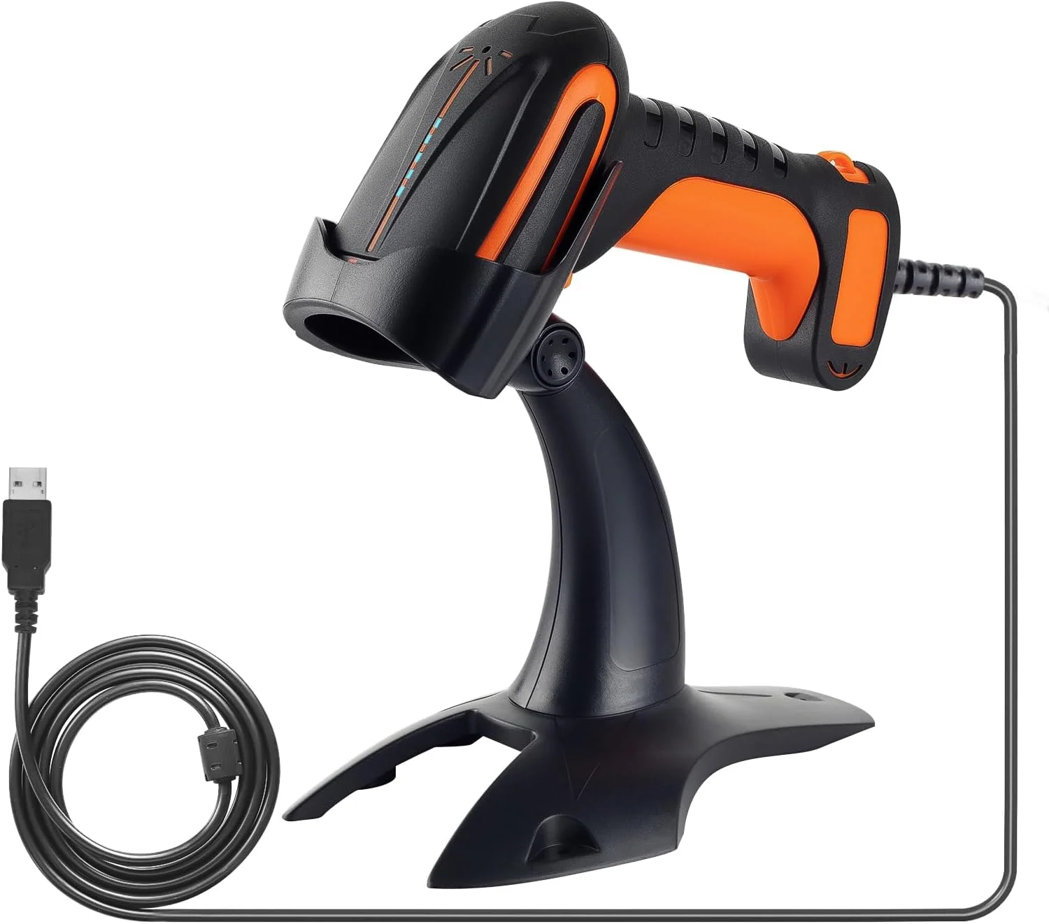 اسکنر بارکد Tera Pro Extreme Performance صنعتی درجه یک 1D 2D QR سیمی با پایه، مقاوم در برابر ضربه، ضد گرد و غبار، هندزفری، Plug and Play برای انبار، کتابخانه خانگی، ویندوز، مک مدل 8100Y