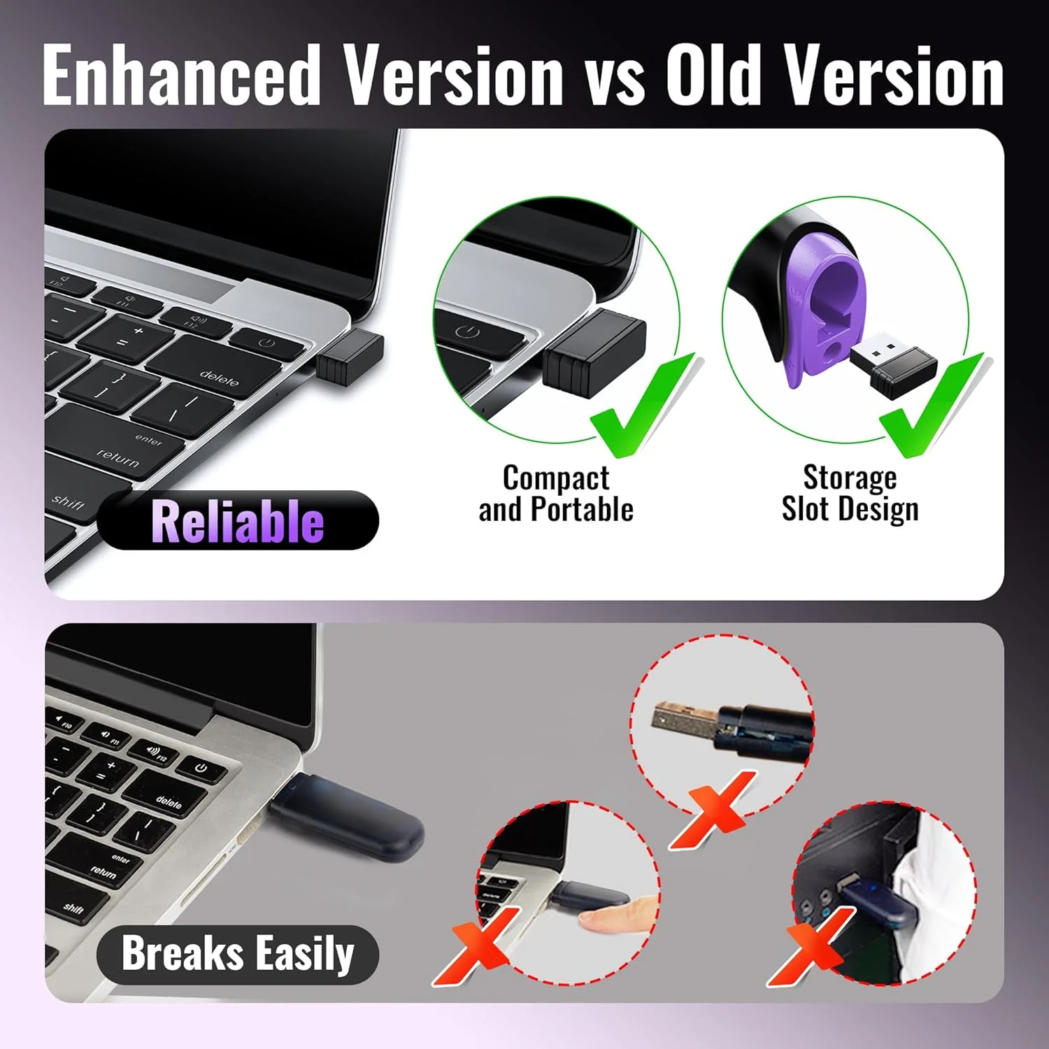 اسکنر بارکد بی سیم Tera مدل 2-in-1 (بی سیم 2.4 گیگاهرتز + USB 2.0 سیمی) با نشانگر سطح باتری، فاصله انتقال 328 فوت، بارکد خوان لیزری 1D قابل شارژ دستی 5100E بنفش اسکنر بارکد بی سیم Tera مدل 2-in-1 (بی سیم 2.4 گیگاهرتز + USB 2.0 سیمی) با نشانگر سطح باتری، فاصله انتقال 328 فوت، بارکد خوان لیزری 1D قابل شارژ دستی 5100E بنفش