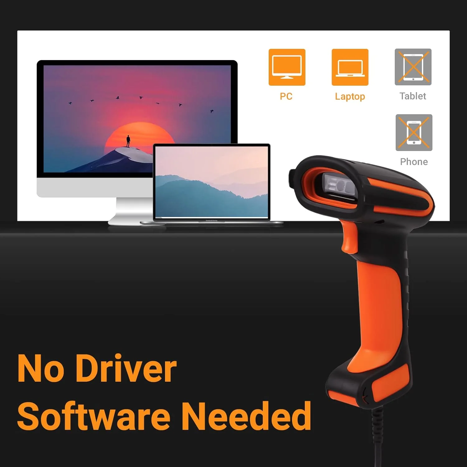 اسکنر بارکد Tera Pro Extreme Performance صنعتی درجه یک 1D 2D QR سیمی با پایه، مقاوم در برابر ضربه، ضد گرد و غبار، هندزفری، Plug and Play برای انبار، کتابخانه خانگی، ویندوز، مک مدل 8100Y اسکنر بارکد Tera Pro Extreme Performance صنعتی درجه یک 1D 2D QR سیمی با پایه، مقاوم در برابر ضربه، ضد گرد و غبار، هندزفری، Plug and Play برای انبار، کتابخانه خانگی، ویندوز، مک مدل 8100Y