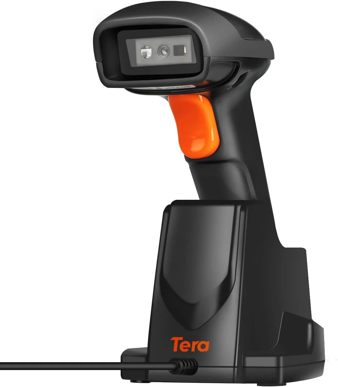 اسکنر بارکد دوبعدی QR Tera Pro با فرکانس 433 مگاهرتز، بیسیم، دستی، رومیزی، با پایه شارژ USB، سنسور 1 مگاپیکسلی و برد انتقال 100 متری فوقالعاده سریع اسکنر بارکد دوبعدی QR Tera Pro با فرکانس 433 مگاهرتز، بیسیم، دستی، رومیزی، با پایه شارژ USB، سنسور 1 مگاپیکسلی و برد انتقال 100 متری فوقالعاده سریع