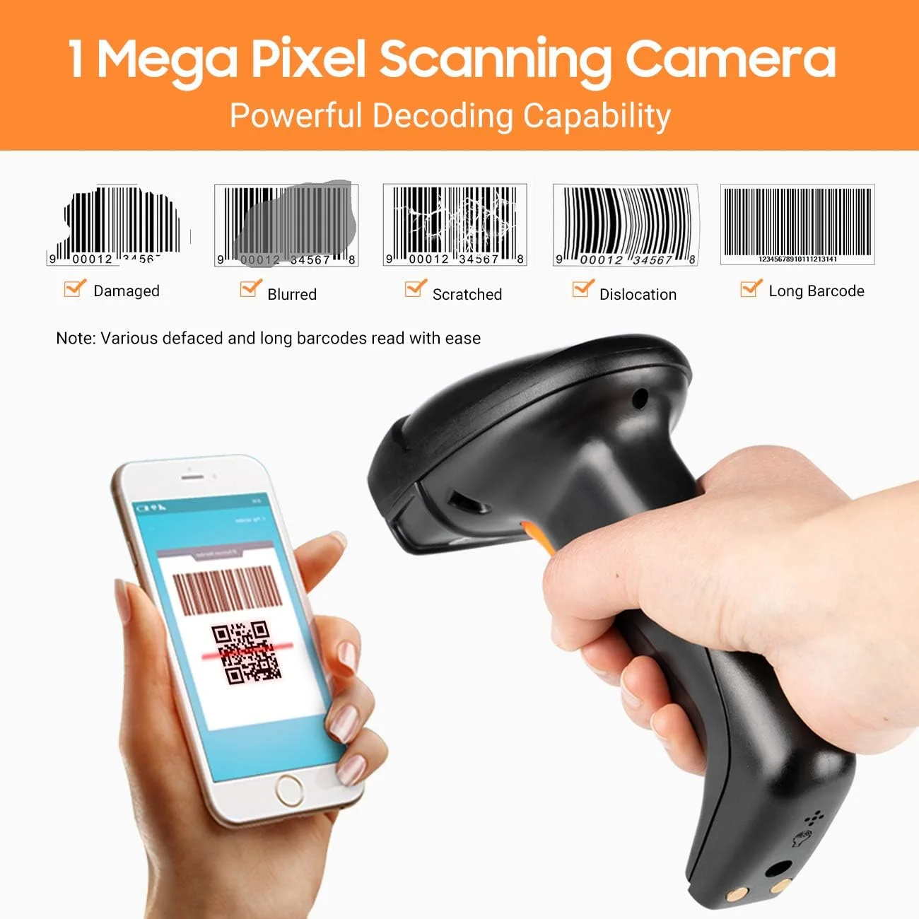اسکنر بارکد دوبعدی QR Tera Pro با فرکانس 433 مگاهرتز، بیسیم، دستی، رومیزی، با پایه شارژ USB، سنسور 1 مگاپیکسلی و برد انتقال 100 متری فوقالعاده سریع اسکنر بارکد دوبعدی QR Tera Pro با فرکانس 433 مگاهرتز، بیسیم، دستی، رومیزی، با پایه شارژ USB، سنسور 1 مگاپیکسلی و برد انتقال 100 متری فوقالعاده سریع