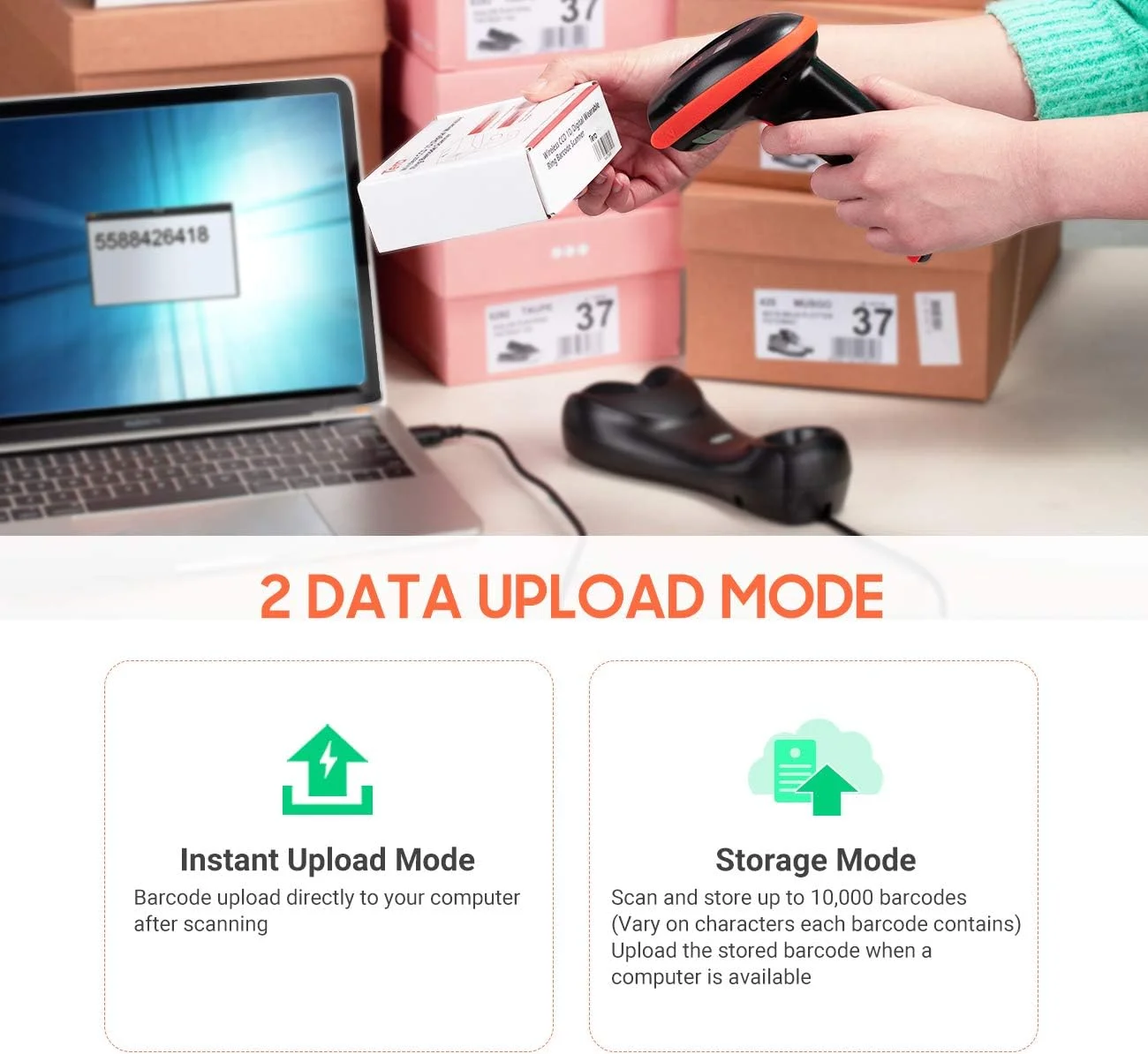 اسکنر بارکد دوبعدی Tera USB سیمی با پایه شارژ، بارکد خوان دستی بارکد های QR 1D 2D، 3 در 1 (پایه USB، پایه شارژ، گیرنده) با عملکرد بازنشانی و شمارش با یک کلید اسکنر بارکد دوبعدی Tera USB سیمی با پایه شارژ، بارکد خوان دستی بارکد های QR 1D 2D، 3 در 1 (پایه USB، پایه شارژ، گیرنده) با عملکرد بازنشانی و شمارش با یک کلید