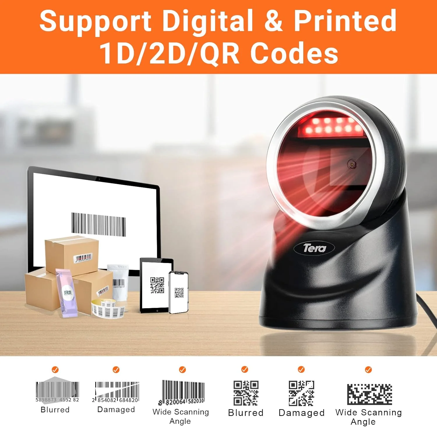 اسکنر بارکد Tera Pro 2D USB رومیزی چند جهته QR سیمی پلتفرم اتوماتیک بارکد خوان اتوماتیک هندزفری 1D سیمی برای پرداخت صفحه نمایش تلفن همراه فروشگاه خرده فروشی بازار اسکنر بارکد Tera Pro 2D USB رومیزی چند جهته QR سیمی پلتفرم اتوماتیک بارکد خوان اتوماتیک هندزفری 1D سیمی برای پرداخت صفحه نمایش تلفن همراه فروشگاه خرده فروشی بازار