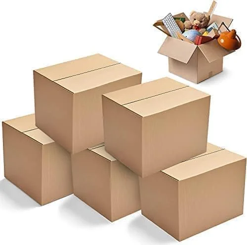 بسته 10 عددی جعبه های مقوایی اسباب کشی Duchic™، ظرفیت 10 کیلوگرم، قهوه ای، موجدار، قابل بازیافت، کارتن قهوه ای برای بسته بندی، حمل و نقل و نگهداری، 3 لایه (45X32X23 CM)