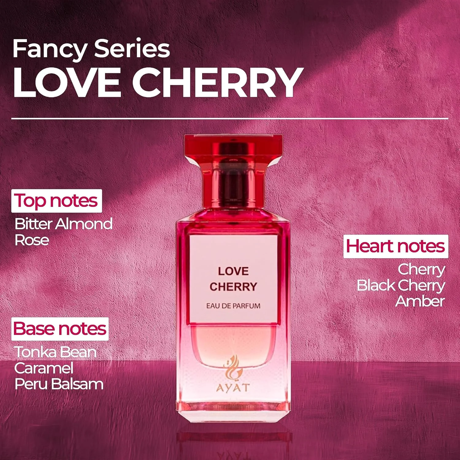 ادو پرفیوم لاو چری آیات پرفیومز – سری Fancy | عطر 80 میلی لیتری унисекс – رایحه ماندگار گلی، میوه ای و شیرین – الهام گرفته از لوکس دبی – ایده آل برای مردان و زنان